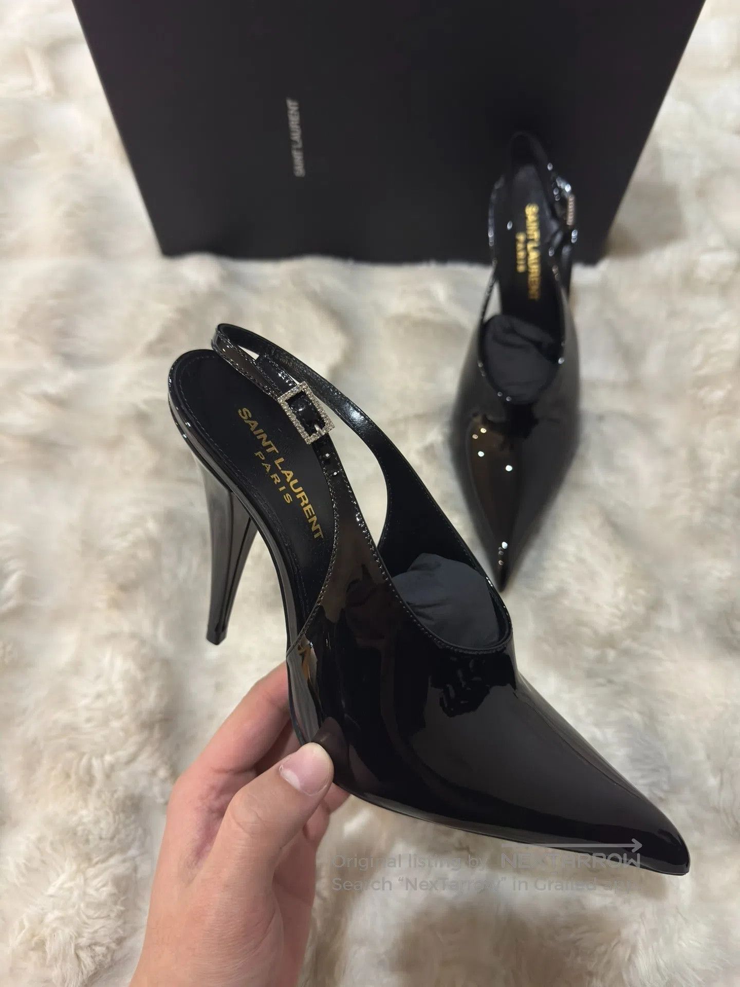 Saint Laurent Paris Saint Laurent Paris Crystal Lacquer Pointed Toe High Heels Size US 6.5 / IT 36.5 - 5 Thumbnail