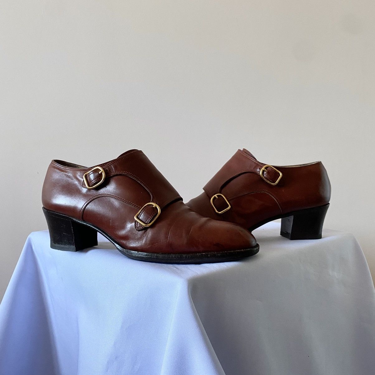 Hermes Vintage Hermes Leather Double Belt Heels Boots Archive Size US 7.5 / IT 37.5 - 1 Thumbnail