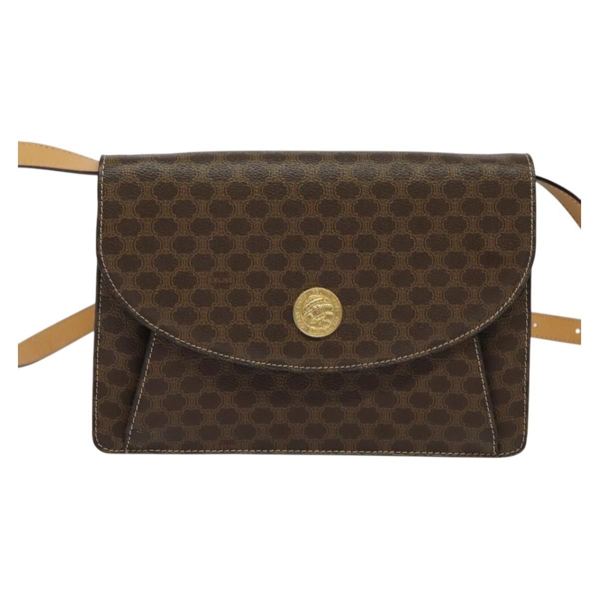 Celine CELINE Macadam Canvas Shoulder Bag Pvc Leather Brown Gold Size ONE SIZE - 2 Thumbnail