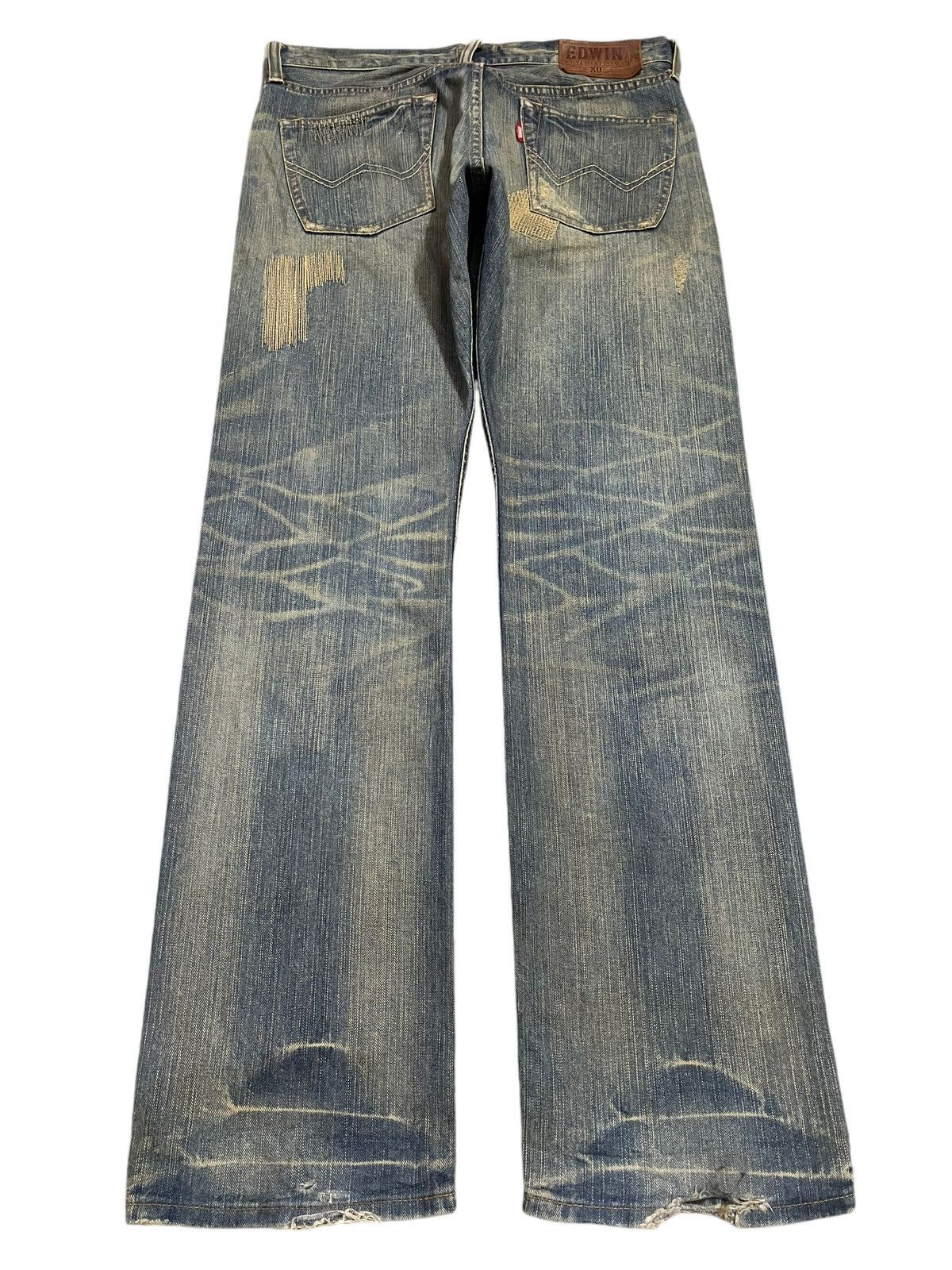 Edwin Edwin XV Exclusive Vintage Faded Wash Distressed Baggy Jeans Size US 34 / EU 50 - 2 Thumbnail