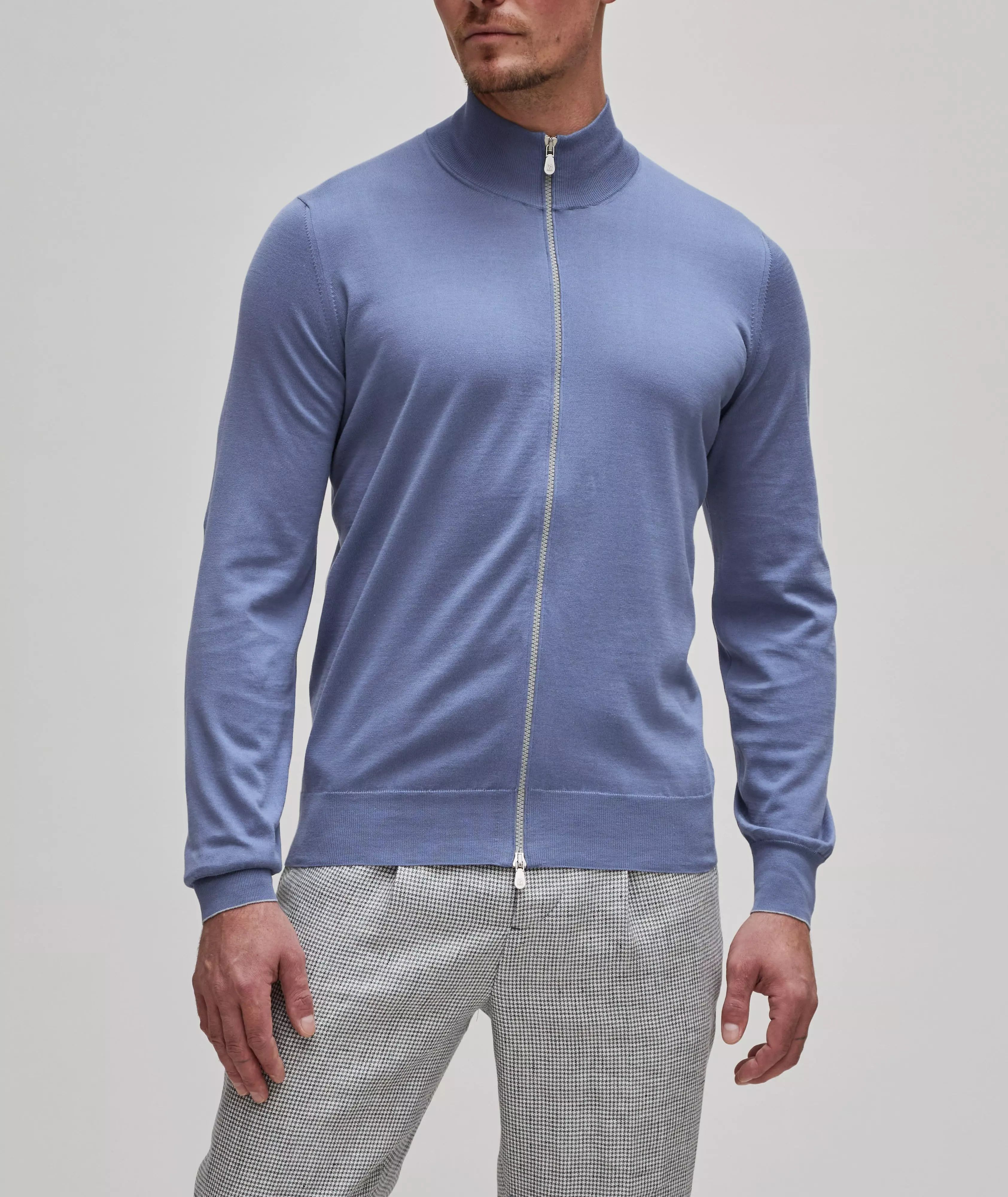Brunello Cucinelli o1w1db10425 Cashmere Crew Neck Knit in Light Blue Size US XL / EU 56 / 4 - 2 Thumbnail