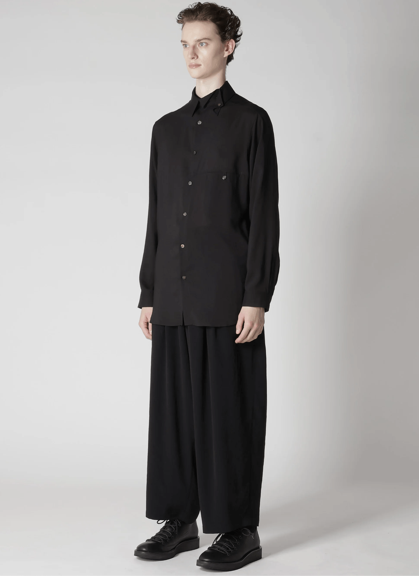 Yohji Yamamoto Yohji Yamamoto Pour Homme - CELLULOSE SPARE COLLAR BLOUSE Size US M / EU 48-50 / 2 - 8 Thumbnail