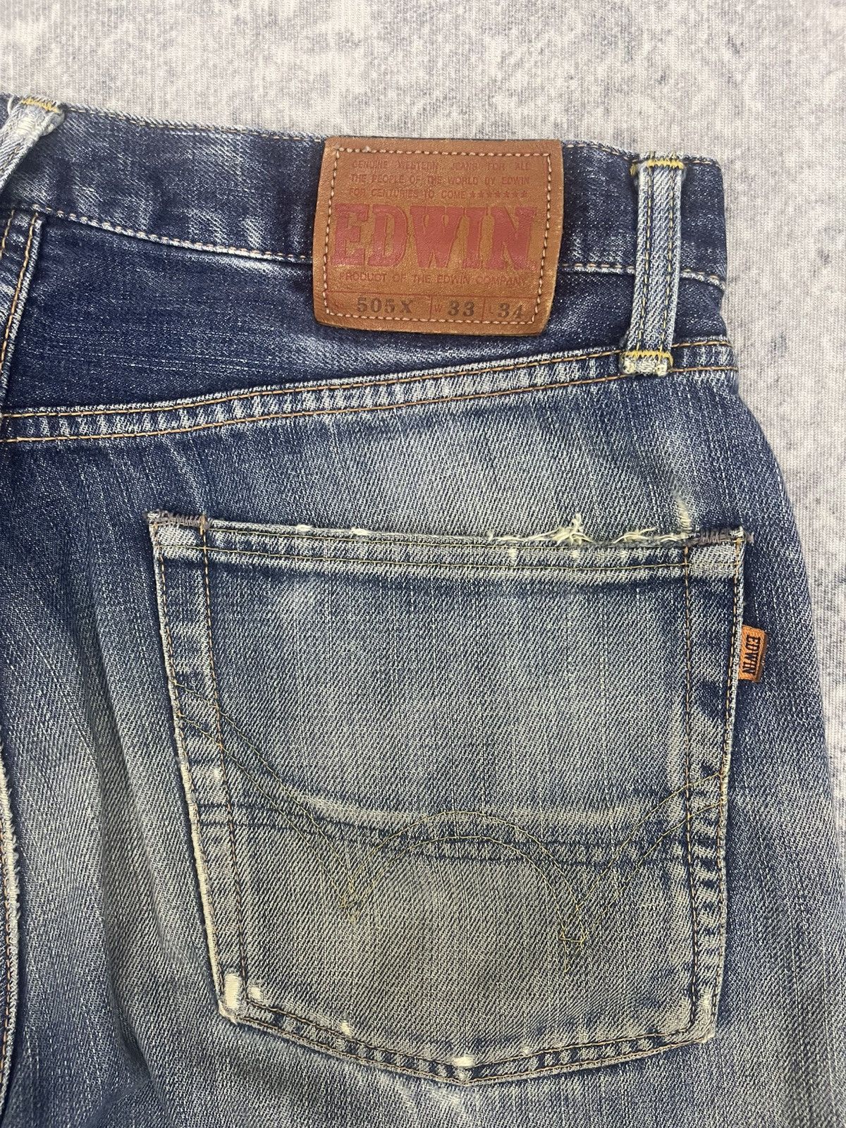 Edwin Edwin 505x Selvedge Distressed Denim Size US 33 - 14 Thumbnail