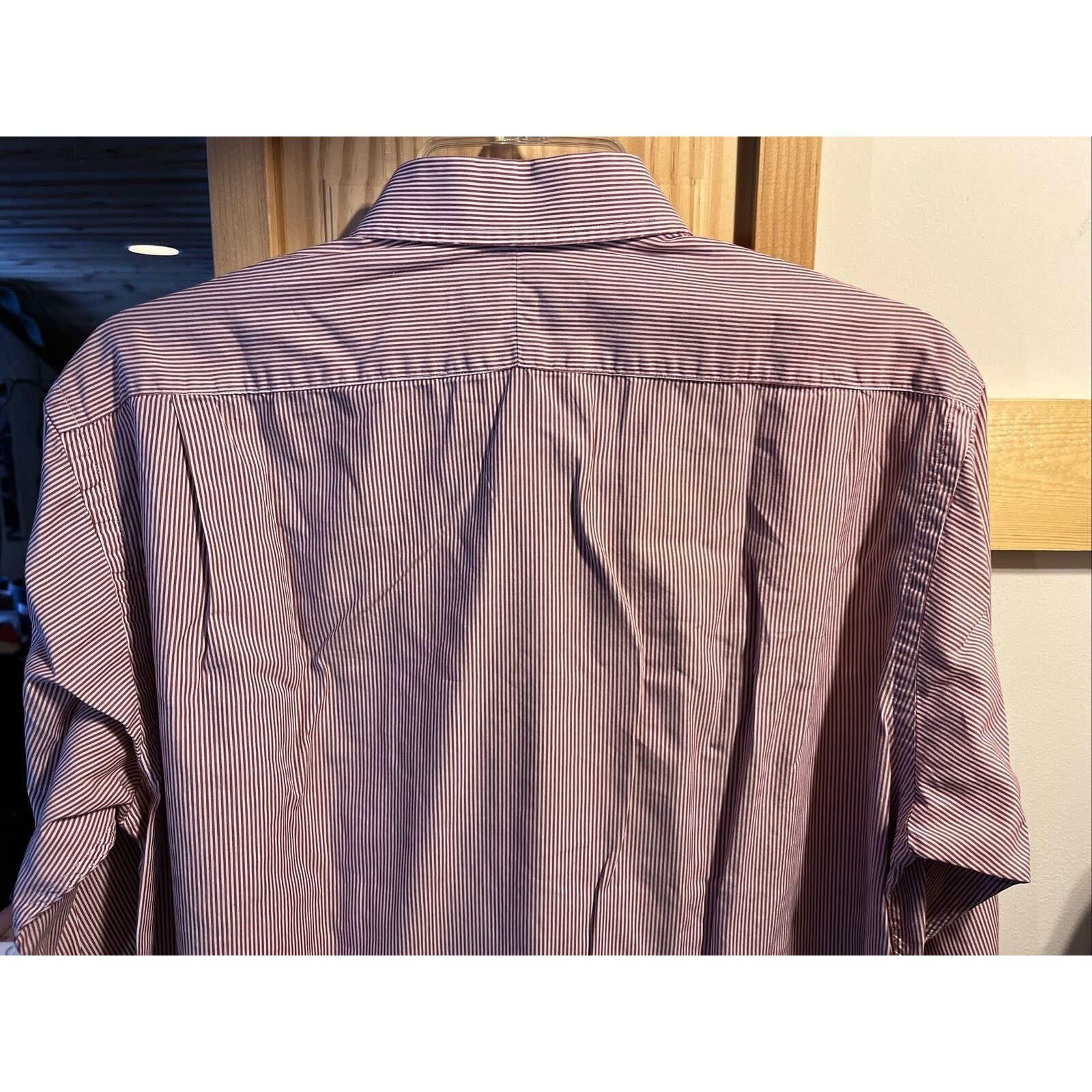 Burberry Burberry London Men’s 15.5 35 Burgundy Striped Cotton Shirt Size US M / EU 48-50 / 2 - 13 Thumbnail