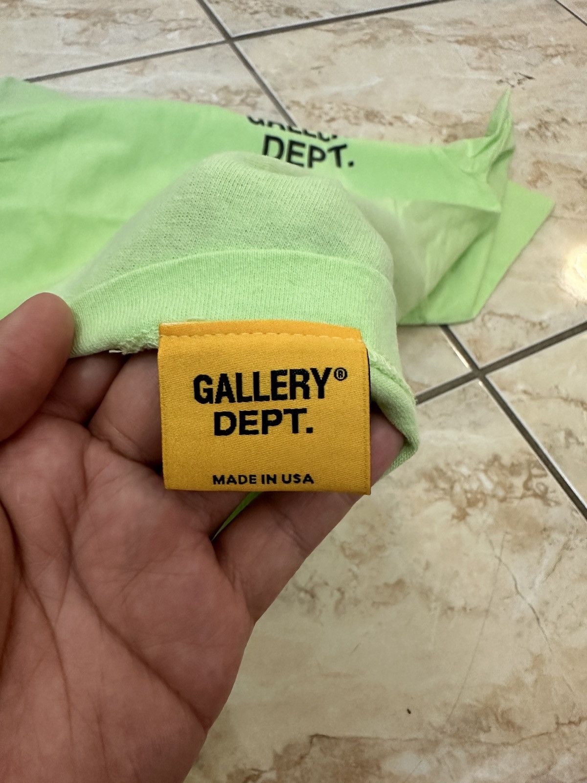 Gallery Dept. Gallery Dept. Vintage Souvenir Logo “ Lime Green “ Size US M / EU 48-50 / 2 - 7 Thumbnail