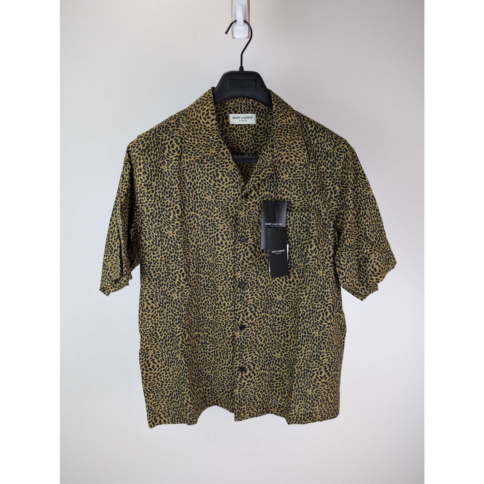 Saint Laurent Paris o1rshd1 Leopard Print Hawaiian Short-Sleeve Shirt in Black Size US L / EU 52-54 / 3 - 1 Thumbnail