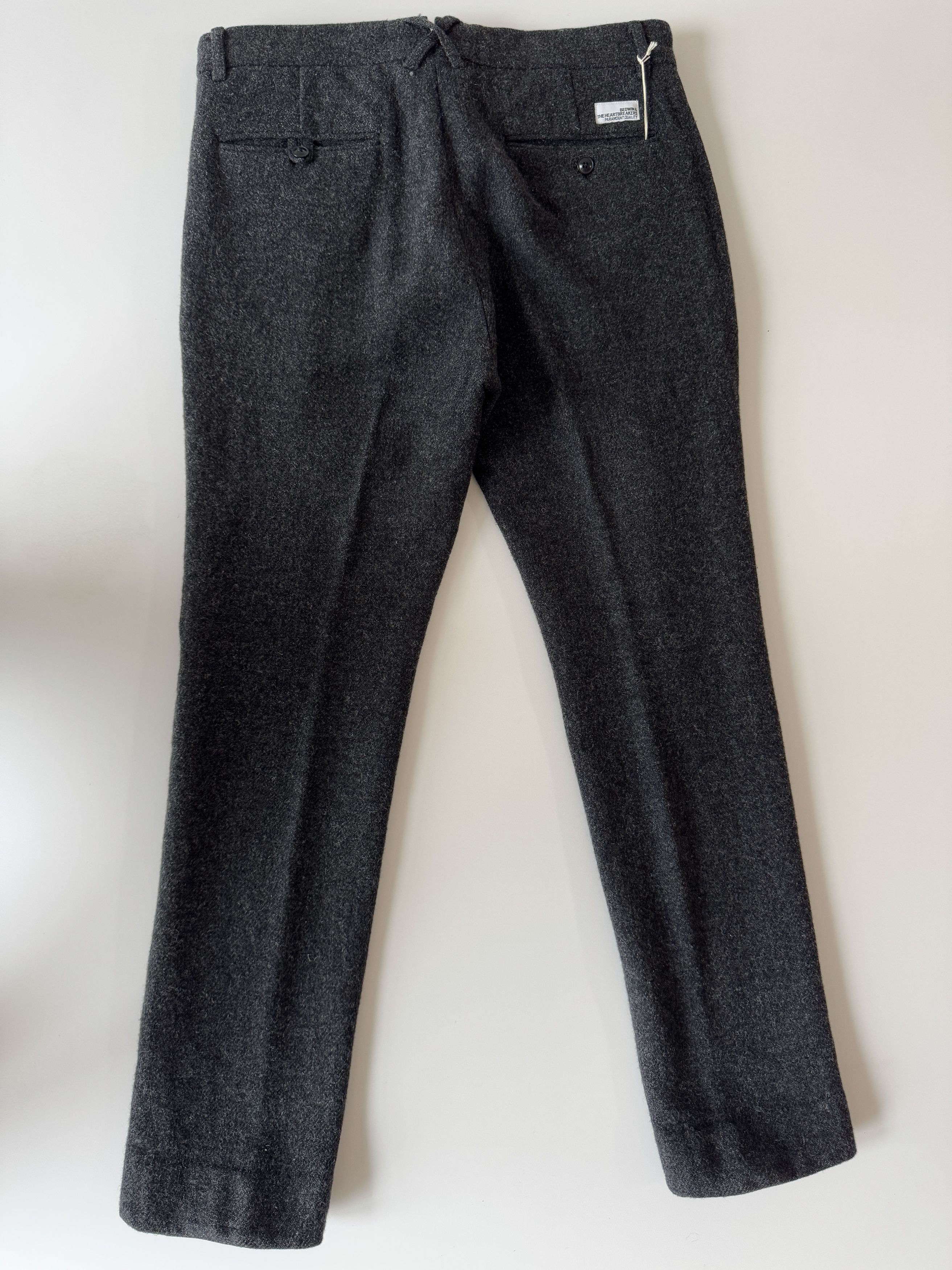 Bedwin & The Heartbreakers 10/L TWEED PANTS MILLING「CHARLS」 - Charcoal Size US 32 / EU 48 - 3 Thumbnail