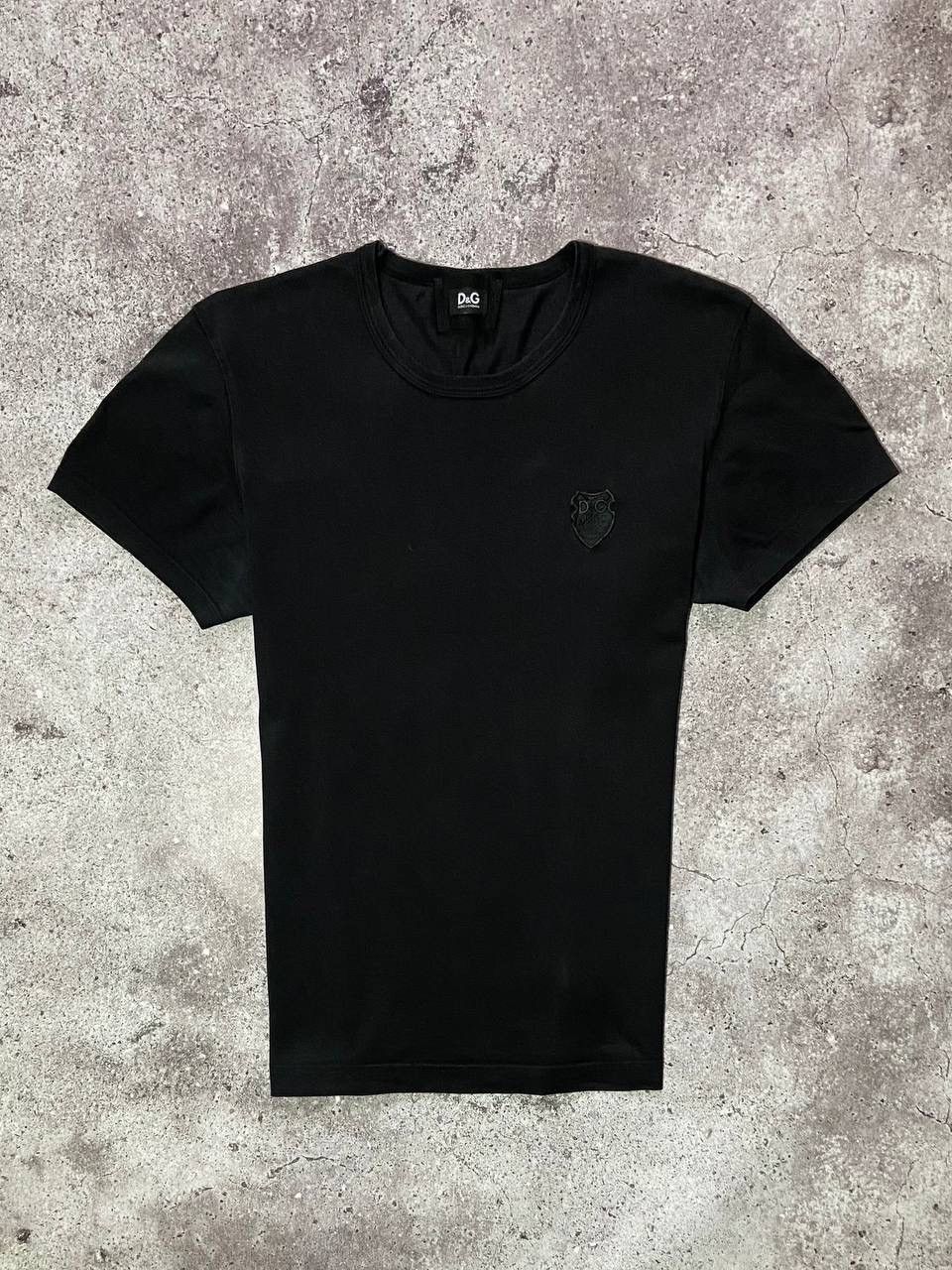 Dolce & Gabbana Dolce & Gabbana Black Cotton T-shirt Embroidered Logo Size US M / EU 48-50 / 2 - 1 Thumbnail