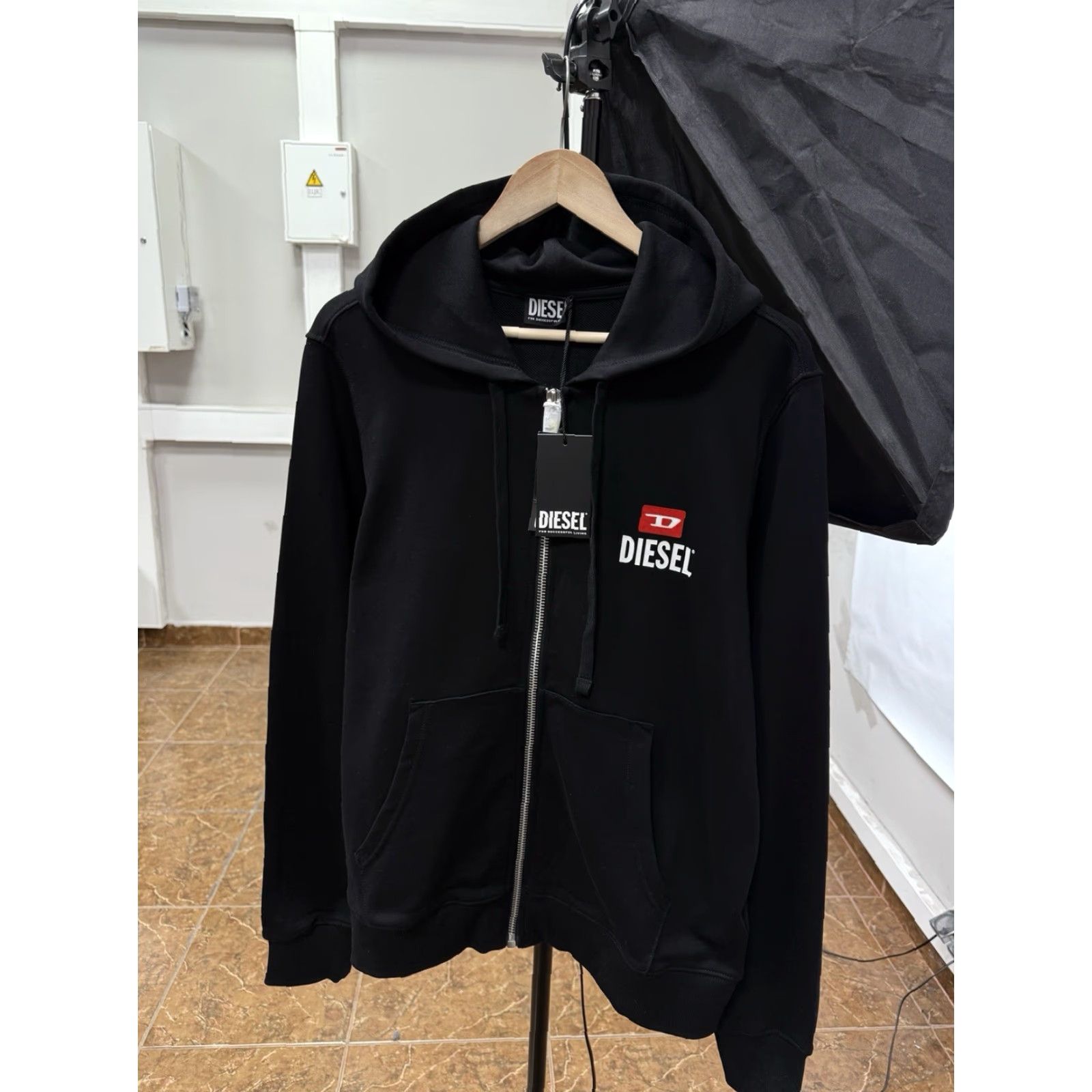 Diesel Diesel Full Zip Hoodie Black For Successful Living Y2K L Mens Black Size US L / EU 52-54 / 3 - 6 Thumbnail