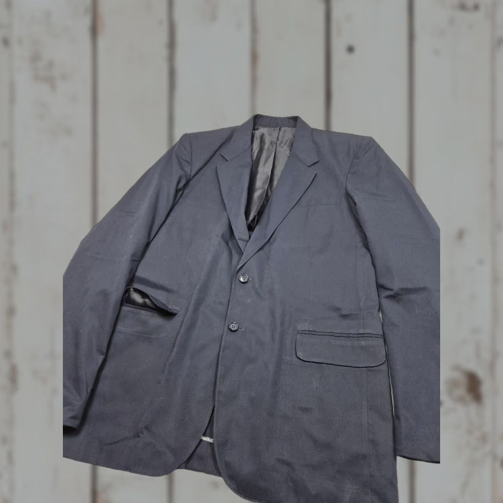 Maje Majer Sport Coat Mens 44 Blue Sea Island Cotton 2 Button Single-Breasted Blazer Jacket USA Size 44R - 1 Thumbnail