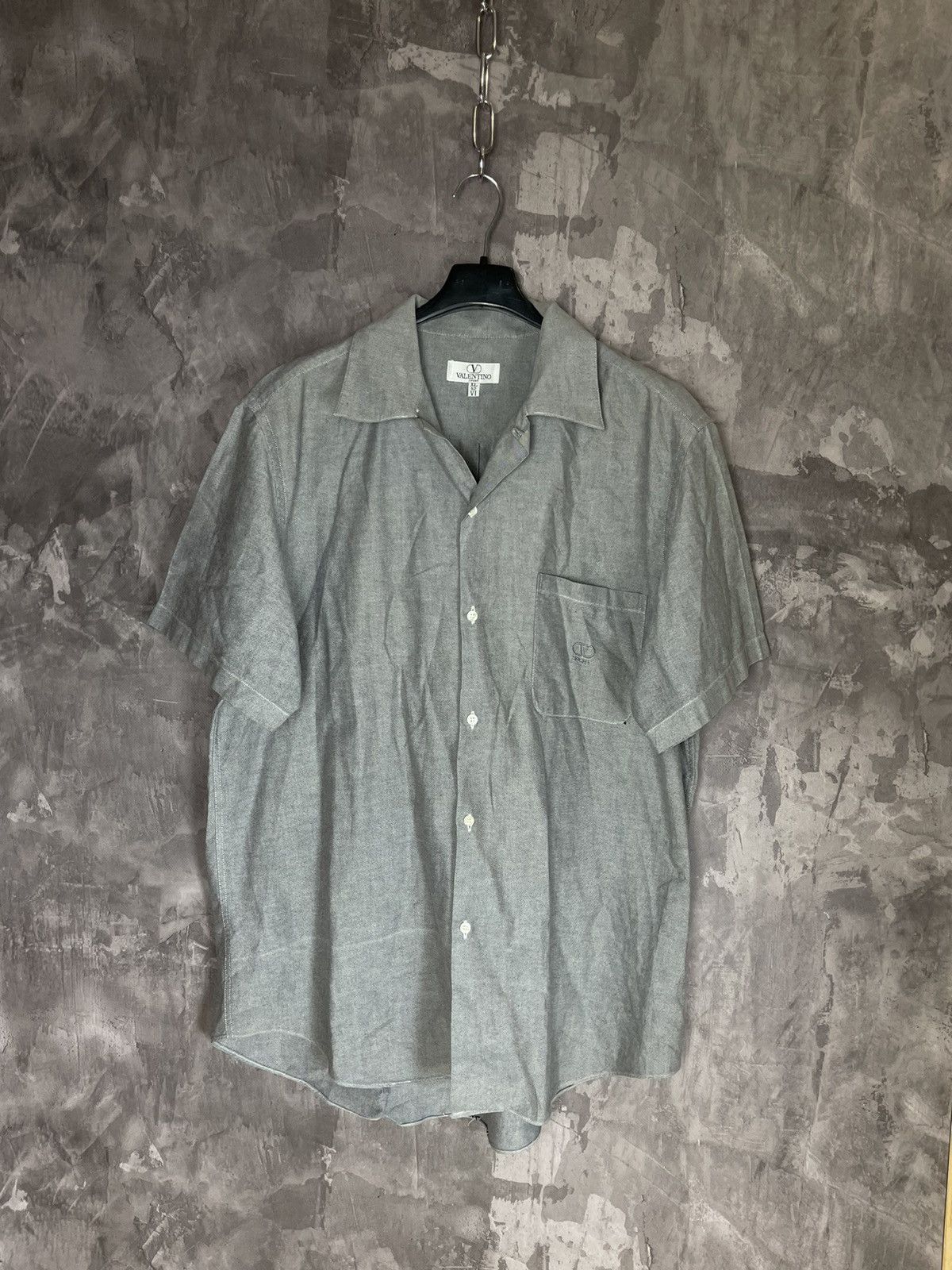 Valentino × Vintage Vintage 90s Valentino Checkered Luxury Short Sleeve Shirt Size US XL / EU 56 / 4 - 1 Thumbnail