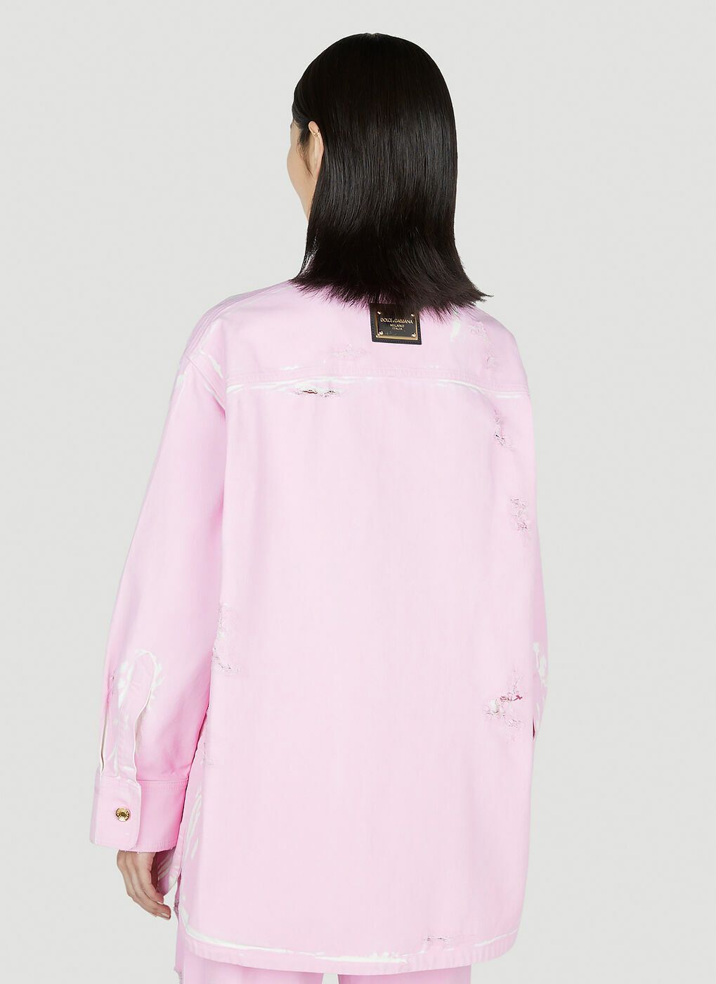 Dolce & Gabbana o1y0925 Denim Shirt in Pink Size M / US 6-8 / IT 42-44 - 3 Thumbnail