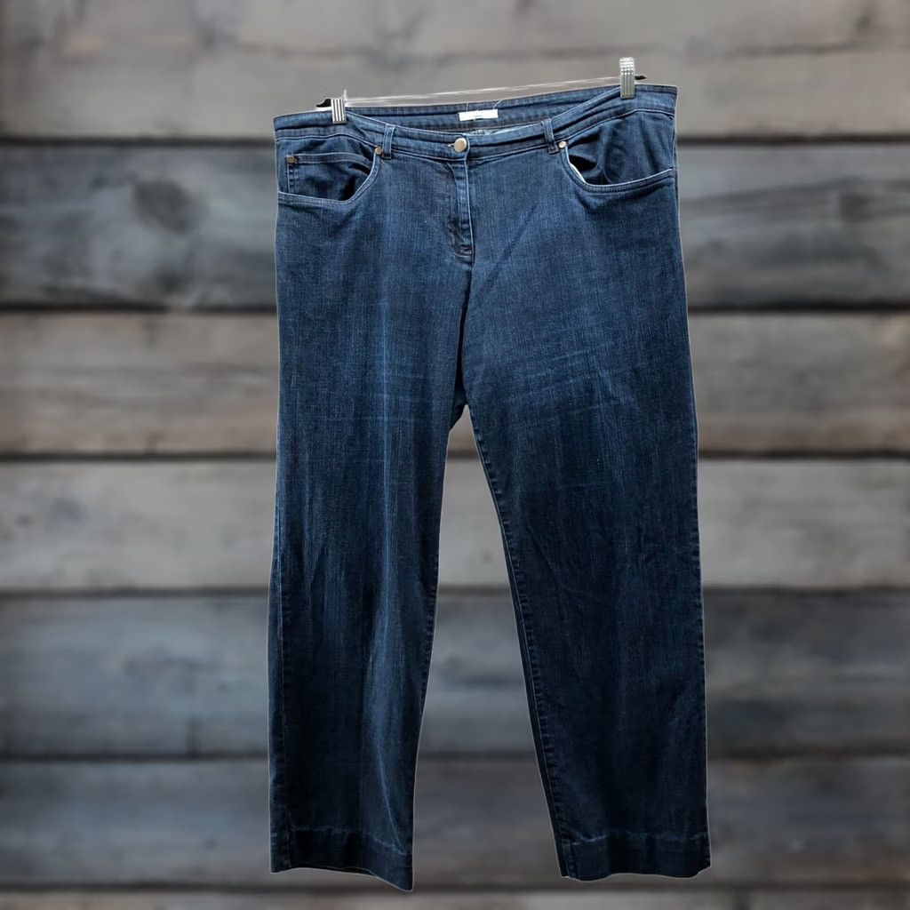 Eileen Fisher Eileen Fisher Jeans Womens XL Blue Straight Leg Waist Stretch Dark Wash Size 40" / US 18 - 1 Thumbnail