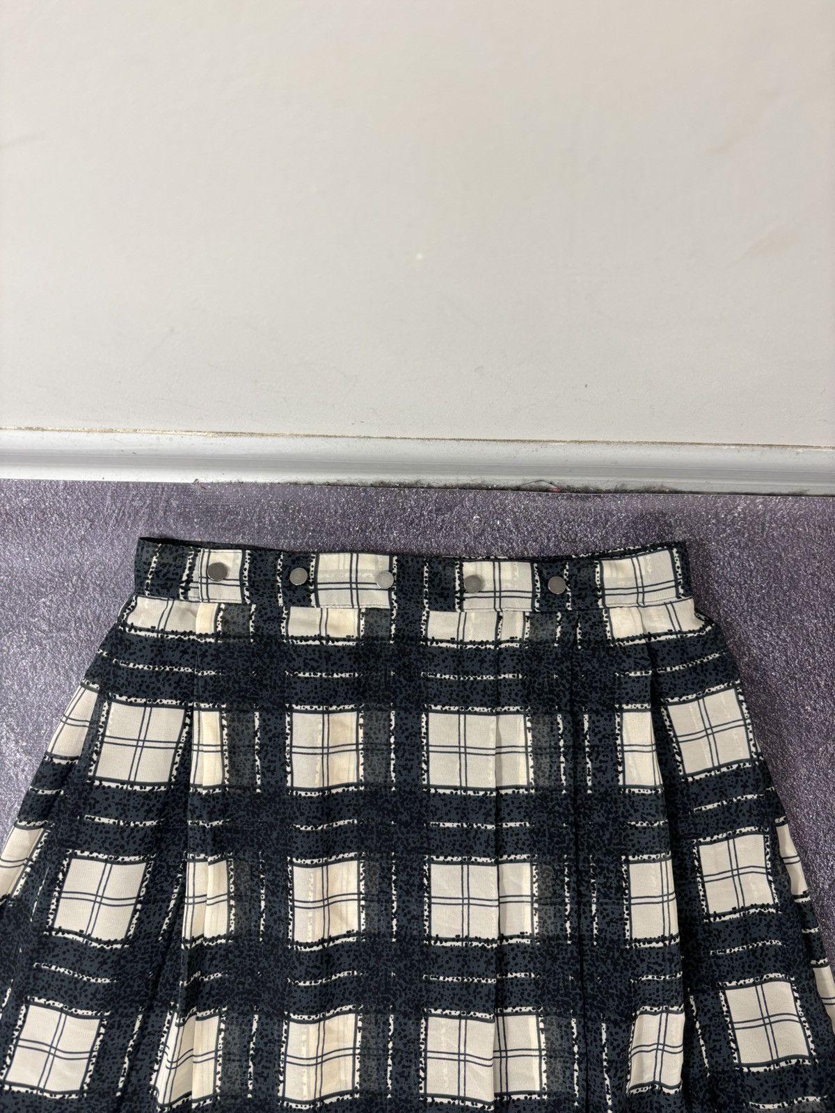 Diesel Diesel Black Beige Plaid Print Mini Skirt A-Line Snap Waist Size 28" / US 6 / IT 42 - 5 Thumbnail
