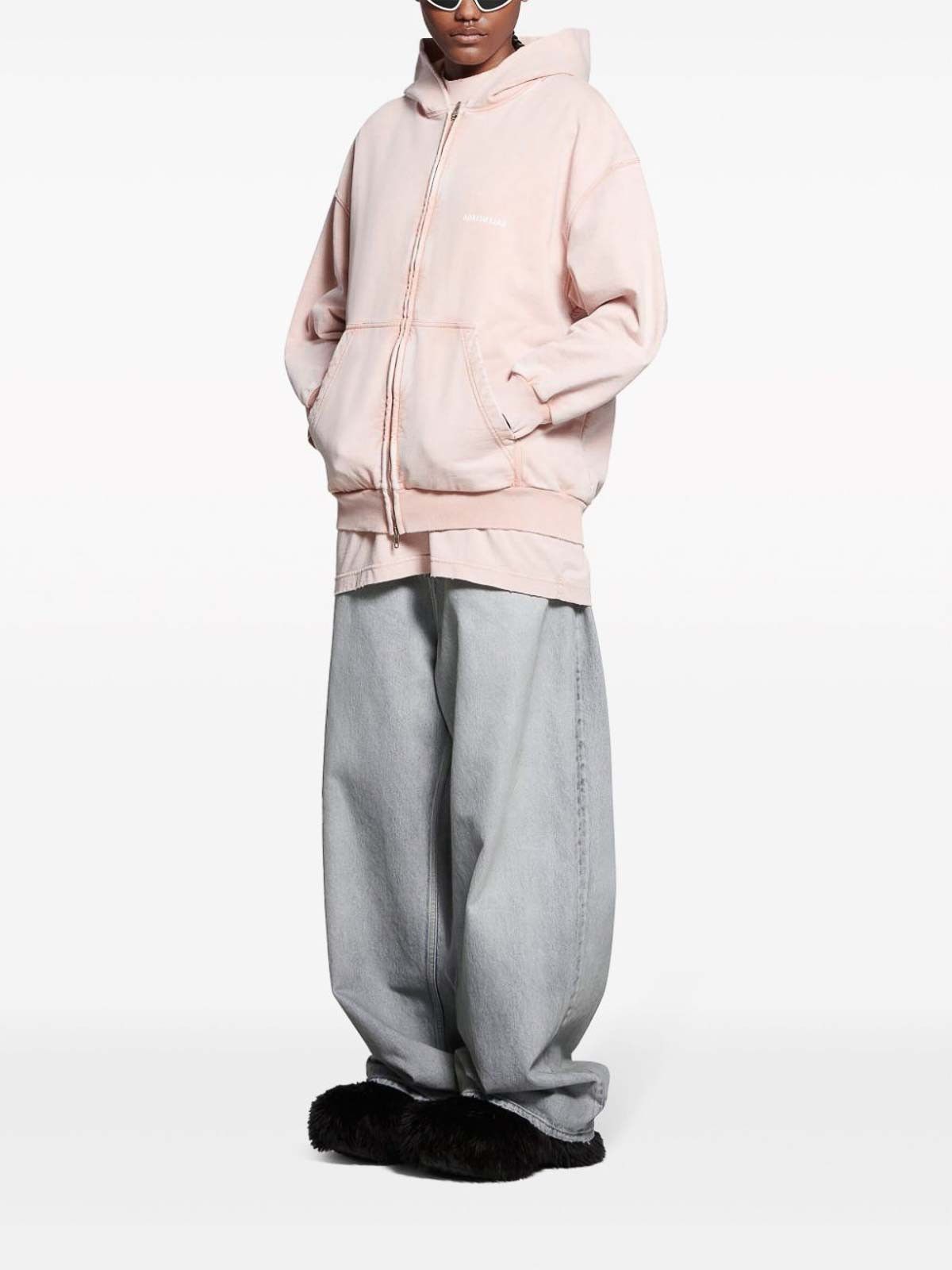 Balenciaga o1s1rm1125 Mirror Balenciaga Zip-Up Hoodie Small Fit Pink Size S / US 4 / IT 40 - 3 Thumbnail
