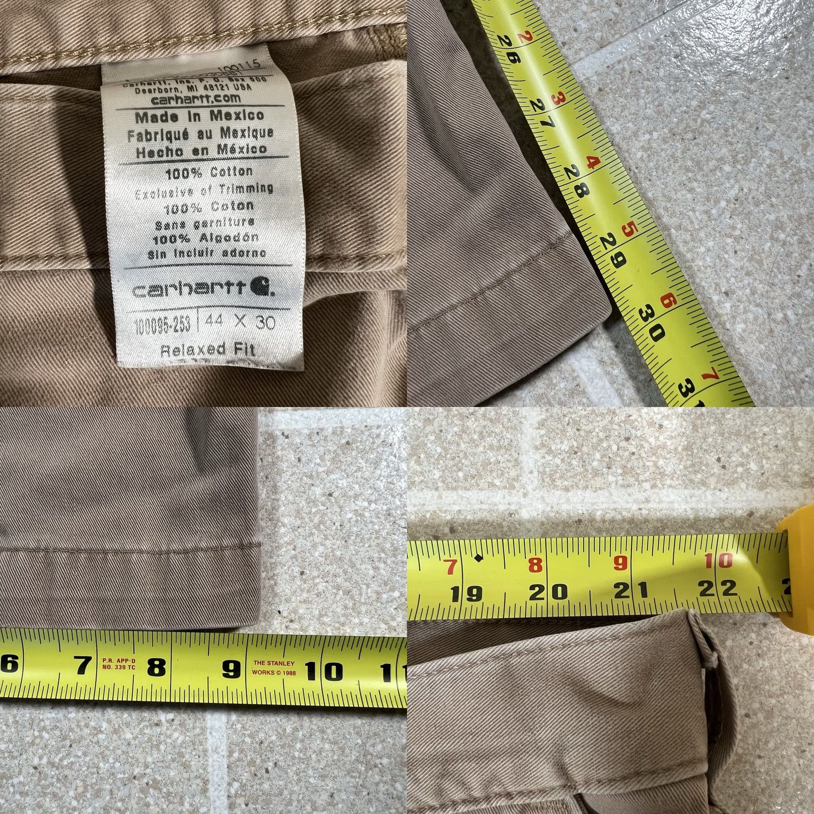 Carhartt Carhartt Relaxed Fit Khaki Work Pants 100095-253 Mens 44x30 Beige Twill Pant Size US 44 / EU 60 - 8 Thumbnail