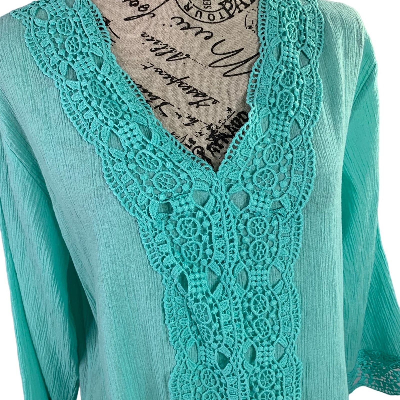 Isaac Mizrahi Issac Mizrahi New York Women's Small Tunic Top Lace Trim Size S / US 4 / IT 40 - 4 Thumbnail