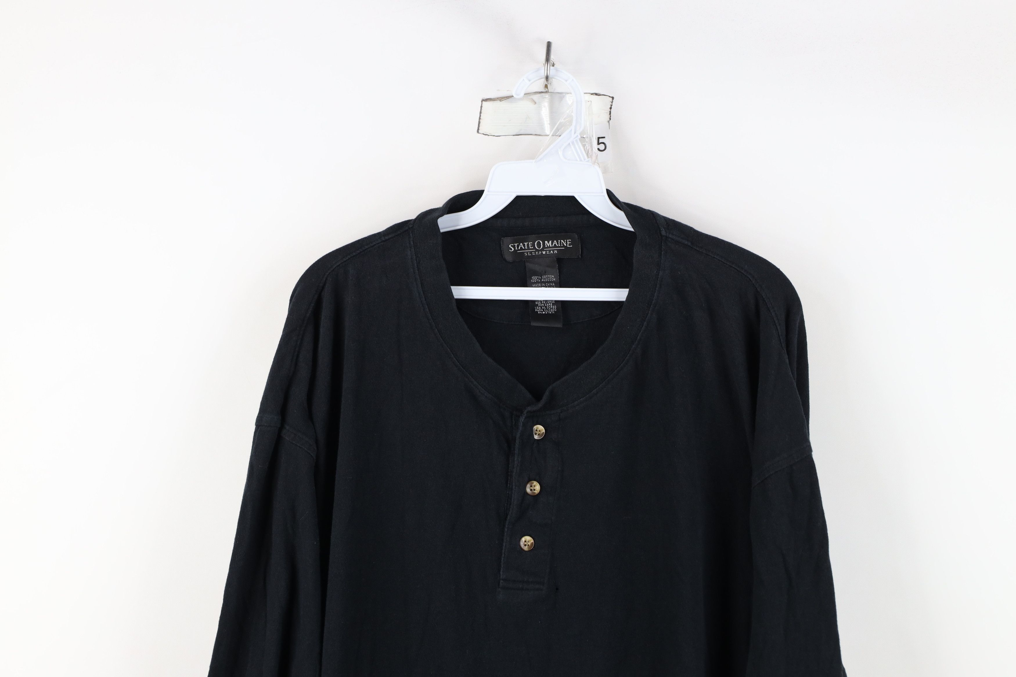Vintage Vintage 90s Streetwear Long Sleeve Henley T-Shirt Black Size US XL / EU 56 / 4 - 2 Thumbnail