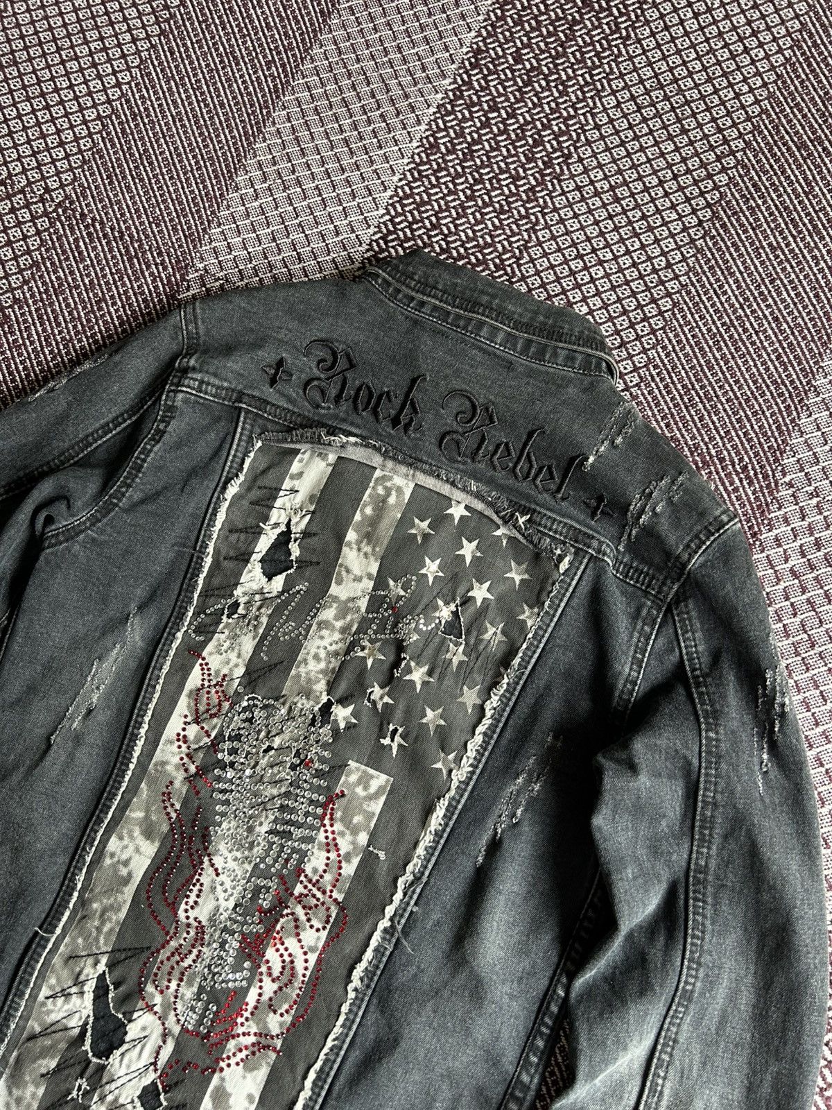 Rock Revival Rock Rebel Denim Jacket Big Print USA Flag Women Size Small Size S / US 4 / IT 40 - 2 Thumbnail