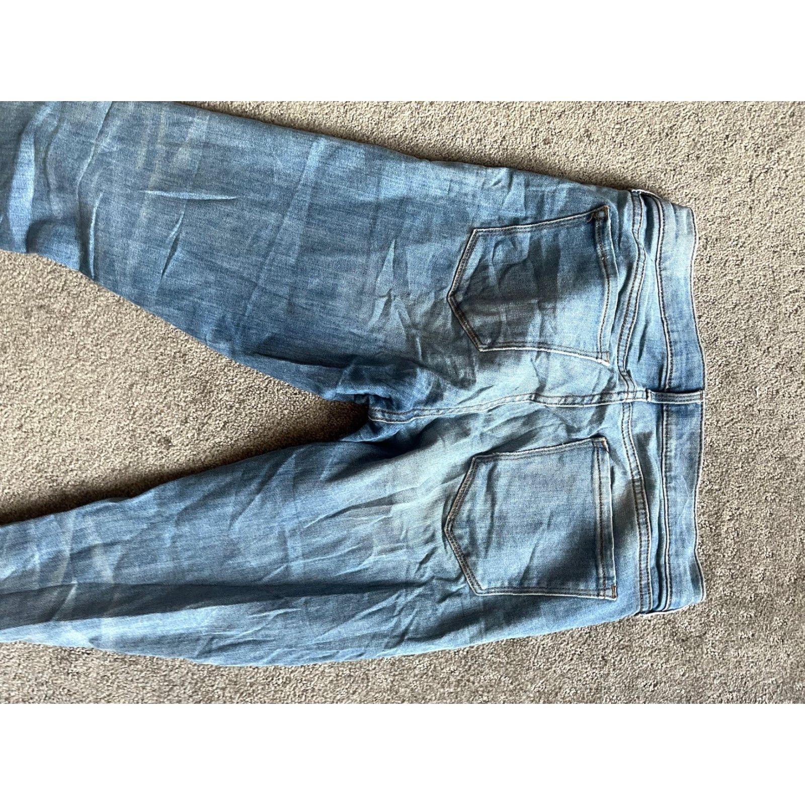 Banana Republic Banana Republic Premium Denim Jeans Straight Leg 28 Women Distressed Blue Cotton Blend Spandex 5-Pocket Regular Mid Rise Belt Loops Inseam 29.5 in Size 28" / US 6 / IT 42 - 4 Thumbnail