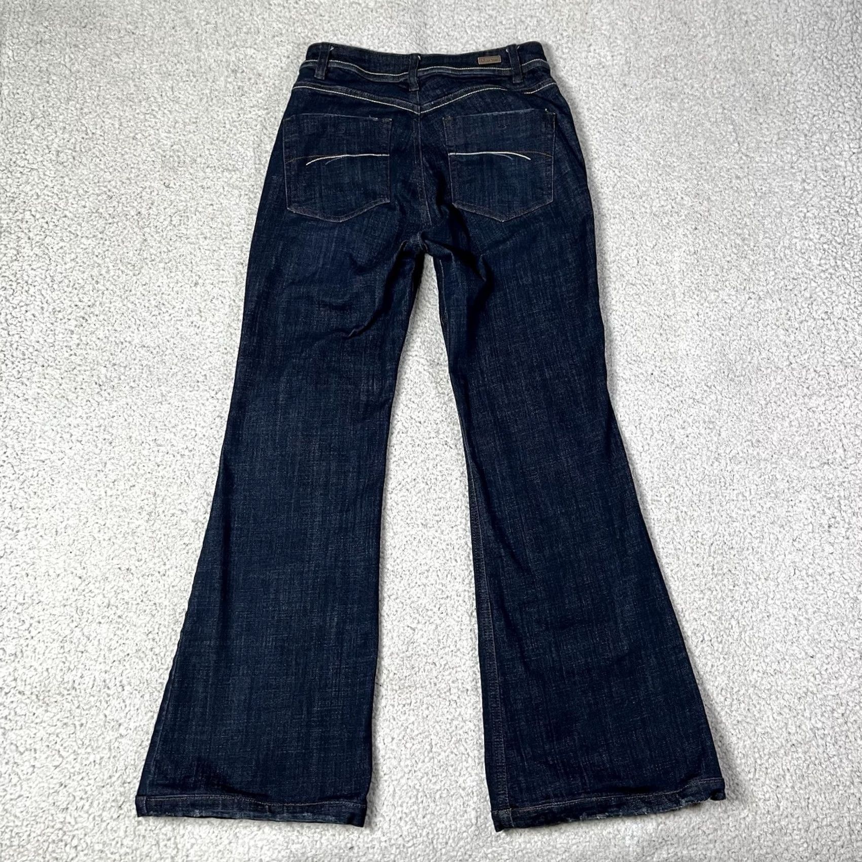 Vintage Kancan Jeans Womens Size 3 Dark Wash Flare Stretch Comfort Denim Jeans Women 5-Pocket 28in Inseam Size 26" / US 2 / IT 38 - 5 Thumbnail