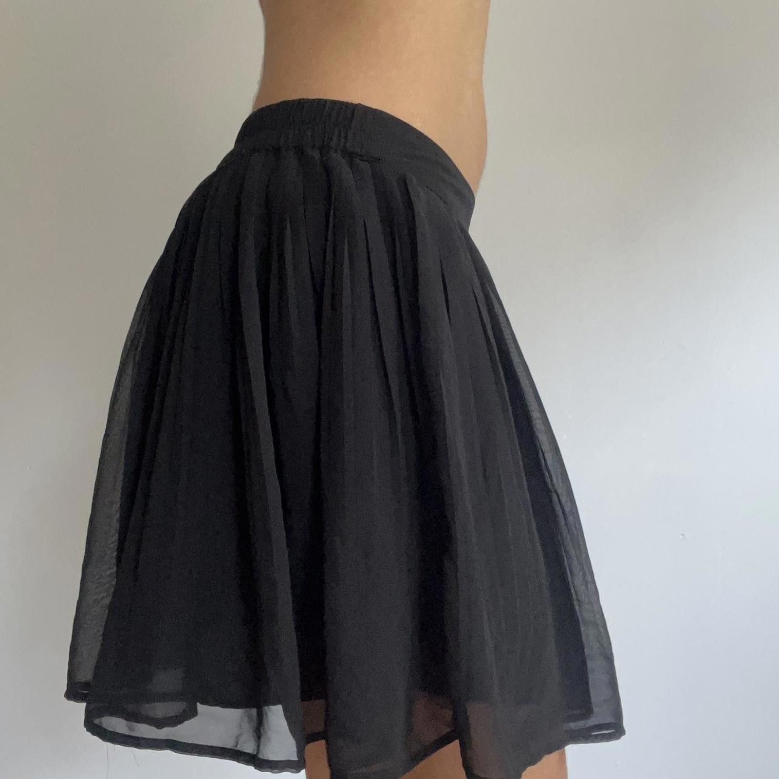Other Black mini skirt with mesh overlay, elastic waistband Size 28" / US 6 / IT 42 - 3 Thumbnail