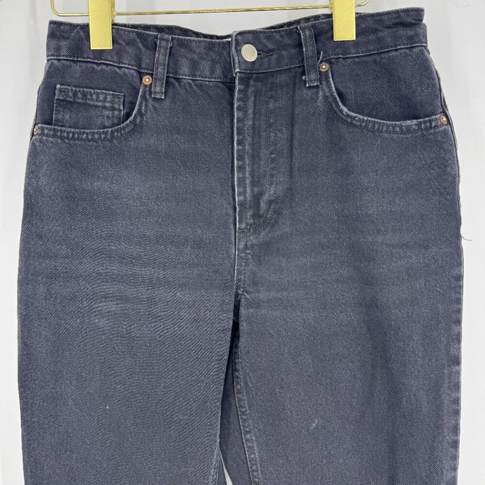 Free People We the Free High Rise Straight Leg Cotton Denim Black 28 Size 28" / US 6 / IT 42 - 3 Thumbnail
