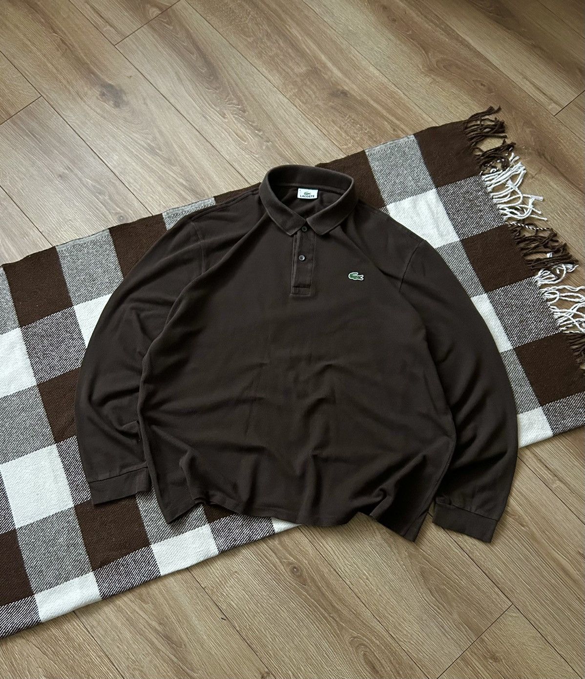 Lacoste × Vintage Vintage Lacoste brown long-sleeved mens old money Size US L / EU 52-54 / 3 - 1 Thumbnail