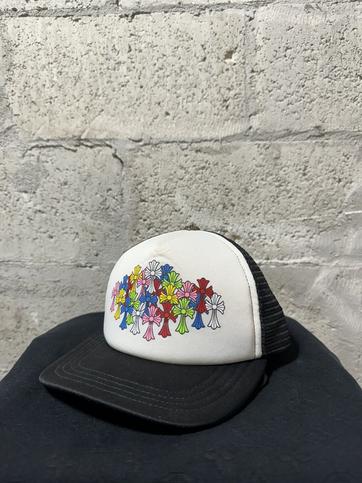 image of Chrome Hearts Multicolor Cemetery Cross Trucker Hat, Men's