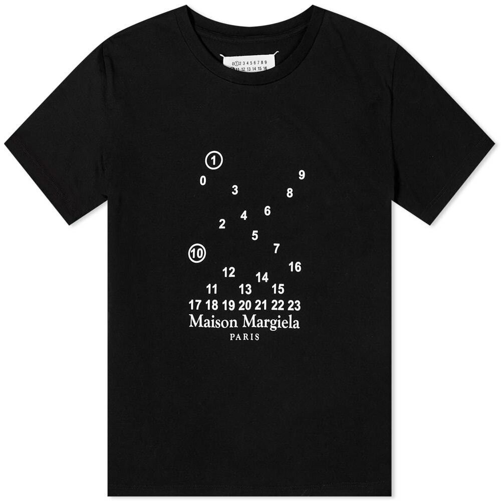Maison Margiela o1mle0426 Fitted Number Logo T-Shirt in Black Size L / US 10 / IT 46 - 1 Preview