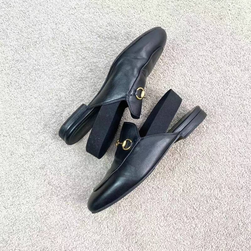 Gucci Gucci Black Leather Slip-On Casual Shoes - Size US 5.5 / EU 38 - 8 Thumbnail