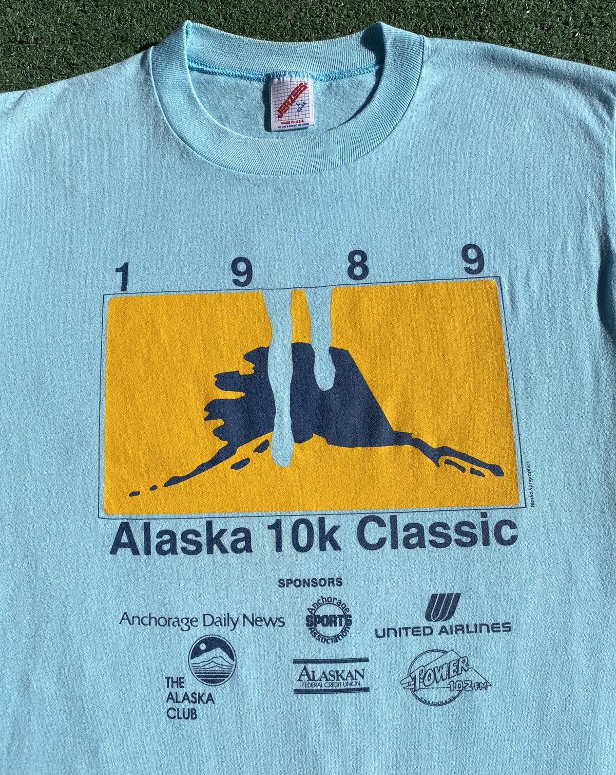 Jerzees VTG 1989 Alaska 10k Classic Double Sided T-shirt Mens Medium Size US M / EU 48-50 / 2 - 2 Thumbnail