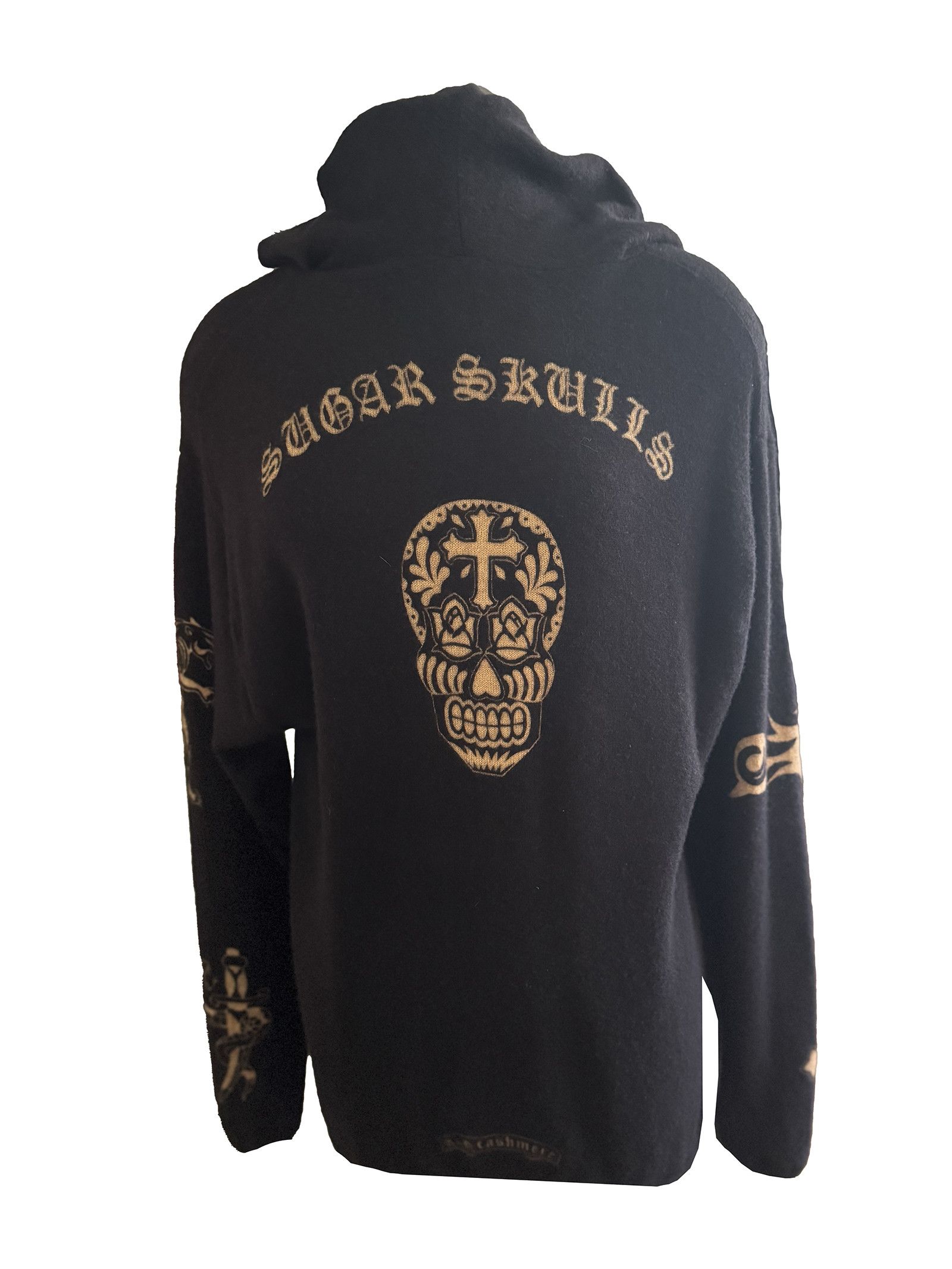 A&G Rock A&G MENS CASHMERE TATOO "SUGAR SKULL" ZIP HOODIE Size US S / EU 44-46 / 1 - 1 Thumbnail