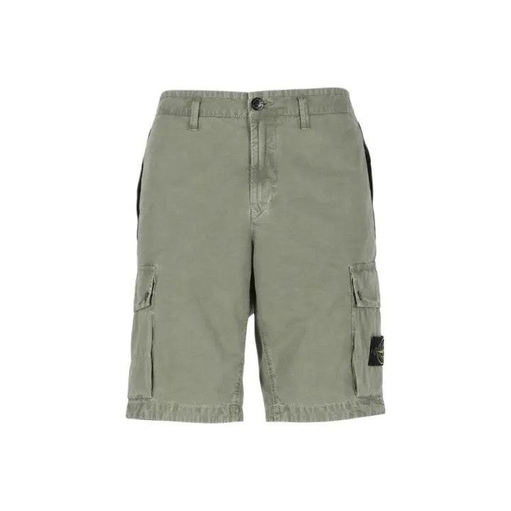 Stone Island Green Casual Cargo Shorts for Men
