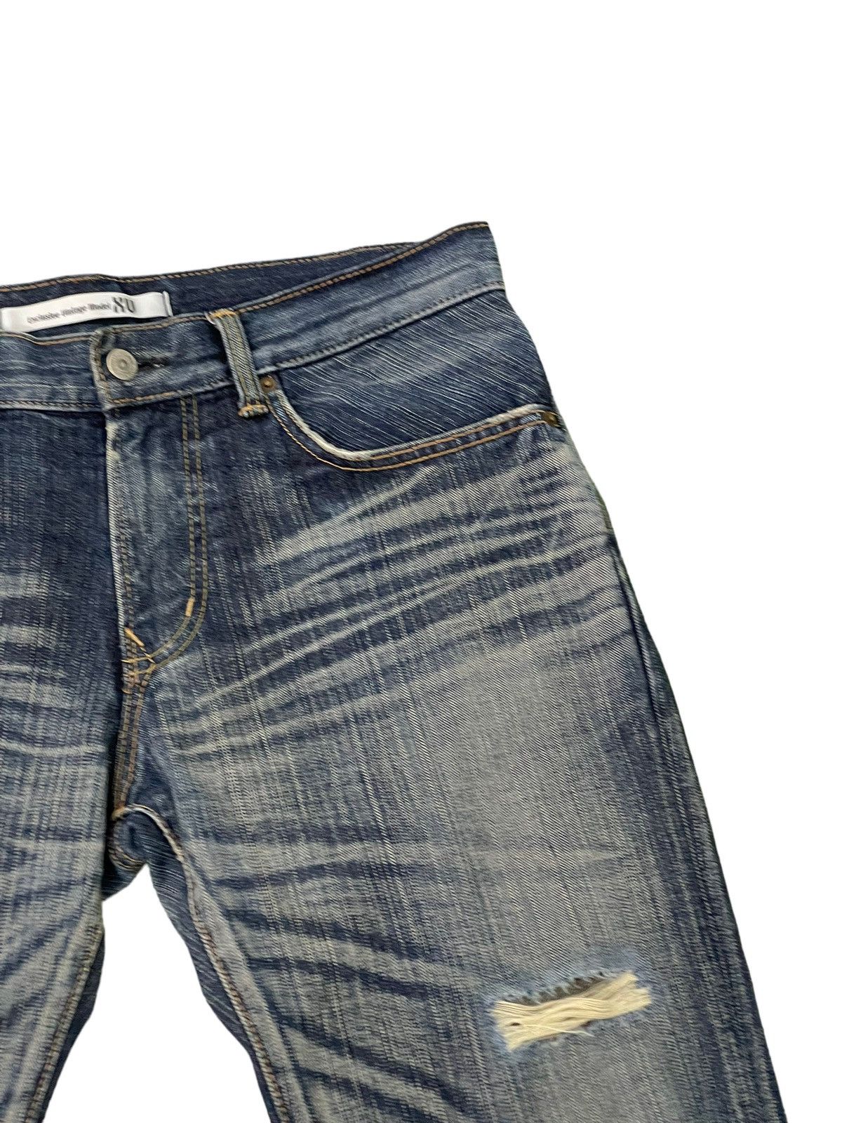 Japanese Brand Flare Jeans Edwin Japan Thrashed Distress Boot Cut 6🟦2 Size US 34 / EU 50 - 9 Thumbnail