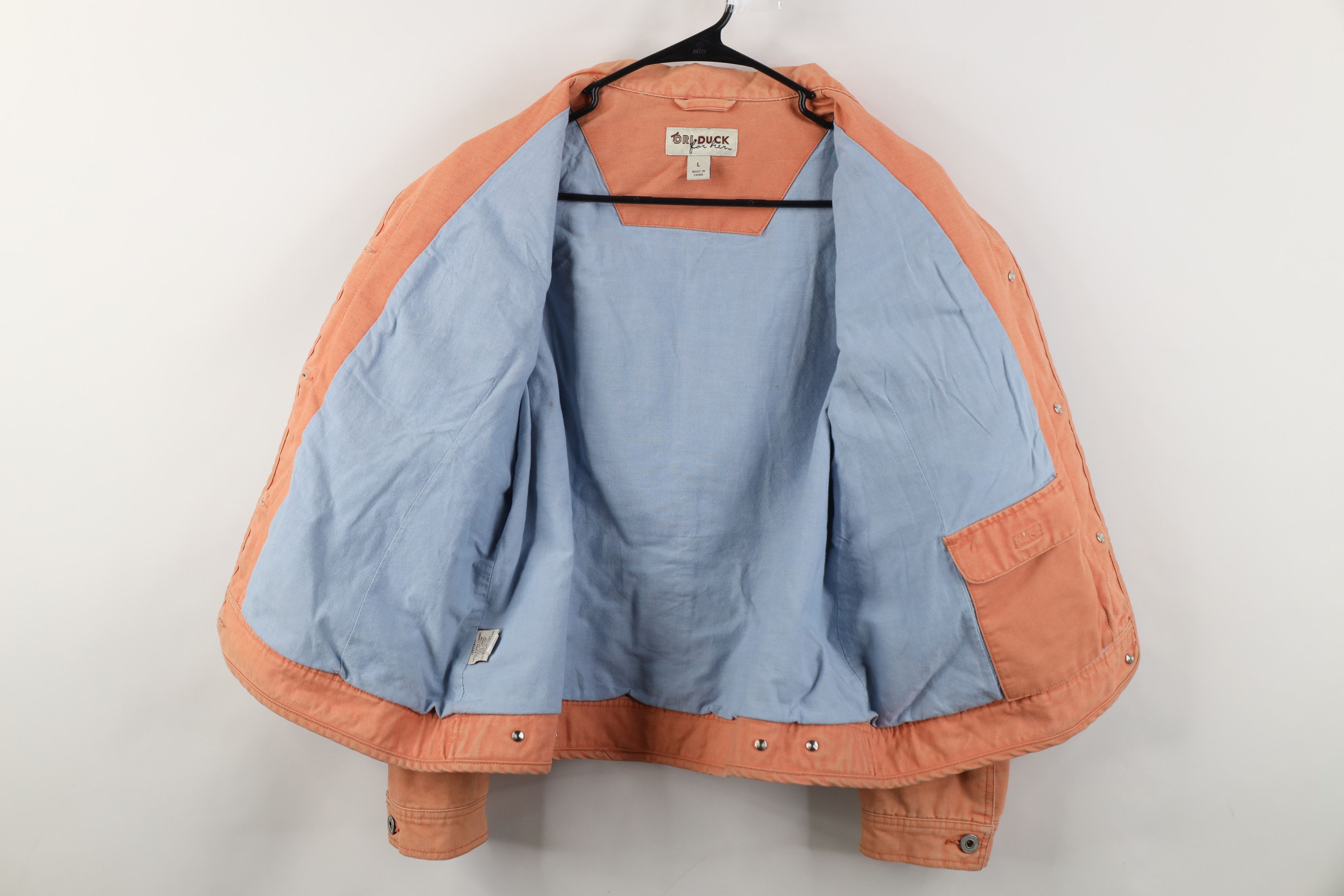 Vintage Vintage Y2K Streetwear Canvas Trucker Jacket Salmon Pink Size L / US 10 / IT 46 - 11 Thumbnail