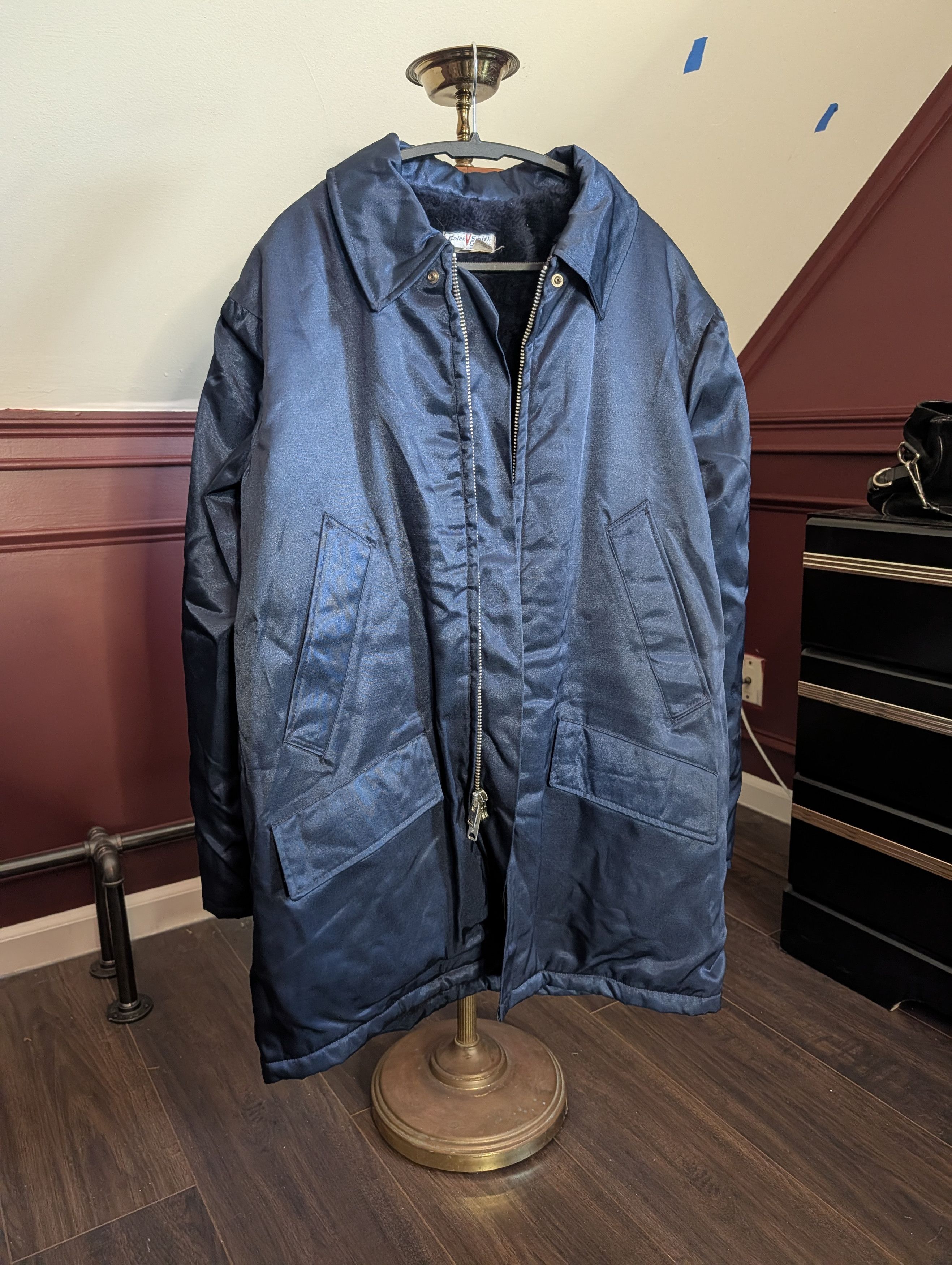 Vintage CALEB V SMITH & SON Faux Fur Lined Navy Parka Vintage Size US L / EU 52-54 / 3 - 16 Thumbnail