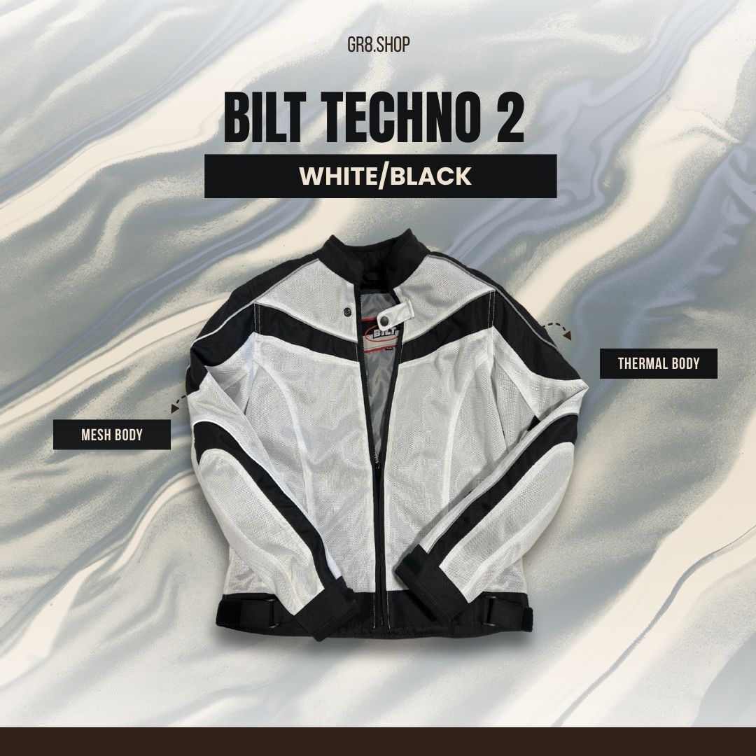 Other BILT Techno 2 Motorcycle Jacket – White/Black, Armored Size L / US 10 / IT 46 - 1 Thumbnail