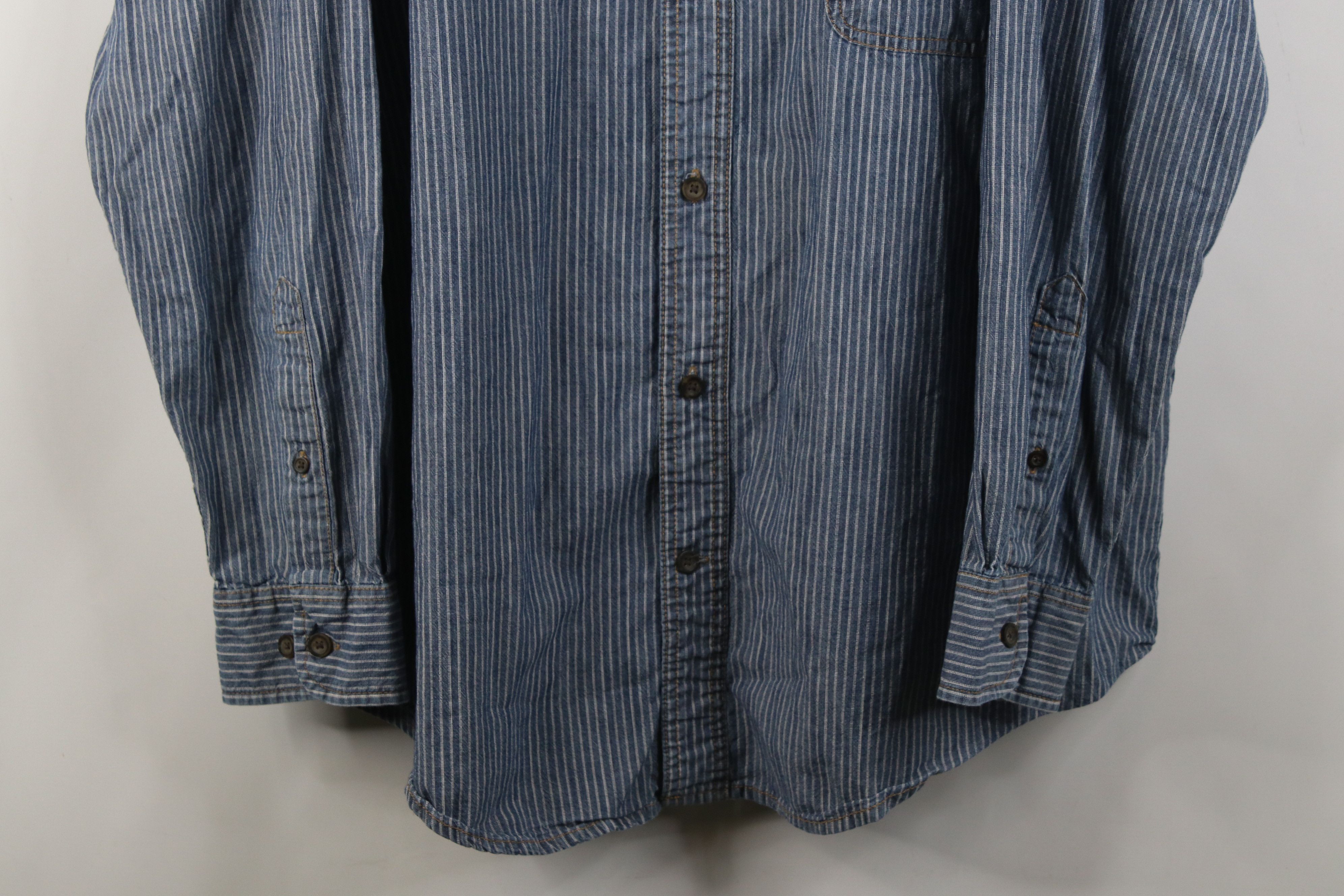 Vintage Vintage 90s Y2K Streetwear Denim Striped Button Down Shirt Size US XXL / EU 58 / 5 - 3 Thumbnail