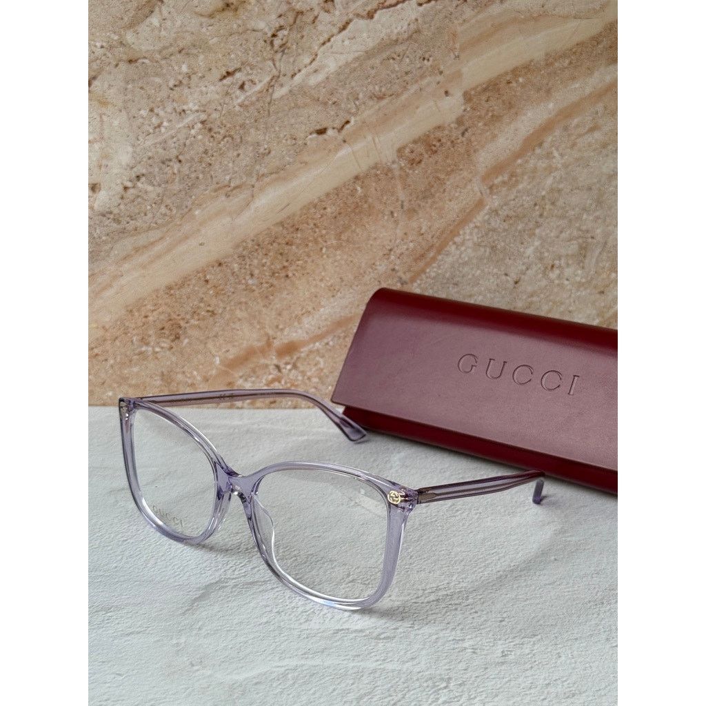 Gucci NEW Gucci GG0026O Lilac Cat Eye Eyeglasses Frames Size ONE SIZE - 2 Thumbnail