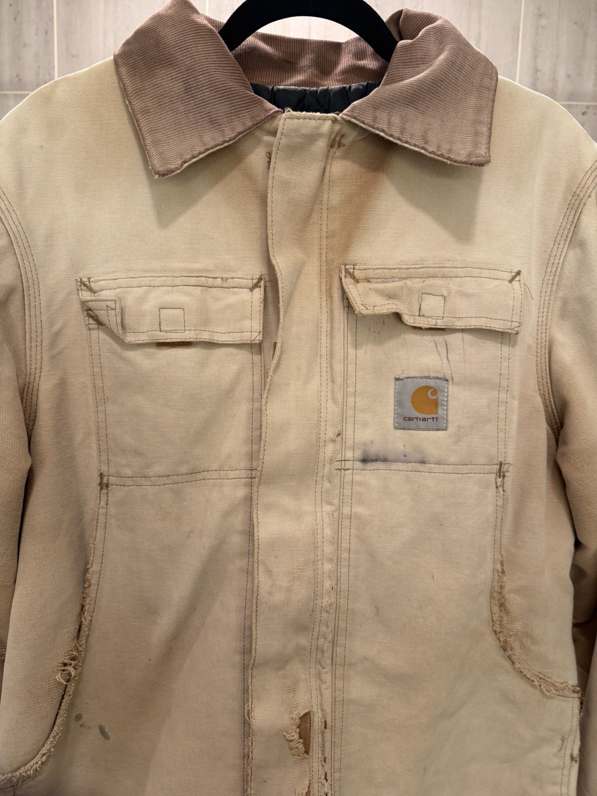 Carhartt Rare-Vintage Carhartt Detroit Jacket – Faded Sandstone Duck Size US L / EU 52-54 / 3 - 3 Thumbnail