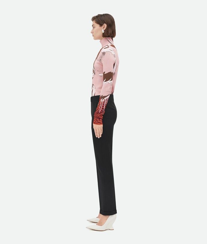 Bottega Veneta o1n1vont1224 Slim Leg Light Wool Pant in Black Size 28" / US 6 / IT 42 - 2 Thumbnail