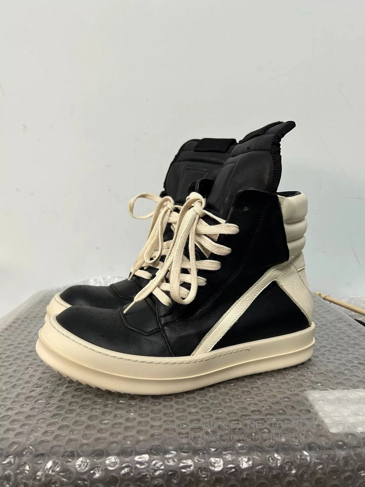 Rick Owens Rick Owens Leather High Top Sneakers. Size US 6.5 / EU 39-40 - 3 Thumbnail