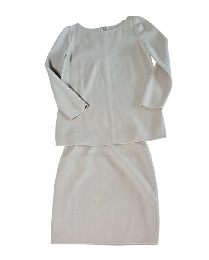 Other J. Mendel Paris Two-Piece Skirt Suit Beige Couture Ensemble Size 27" / US 4 / IT 40 - 1 Thumbnail