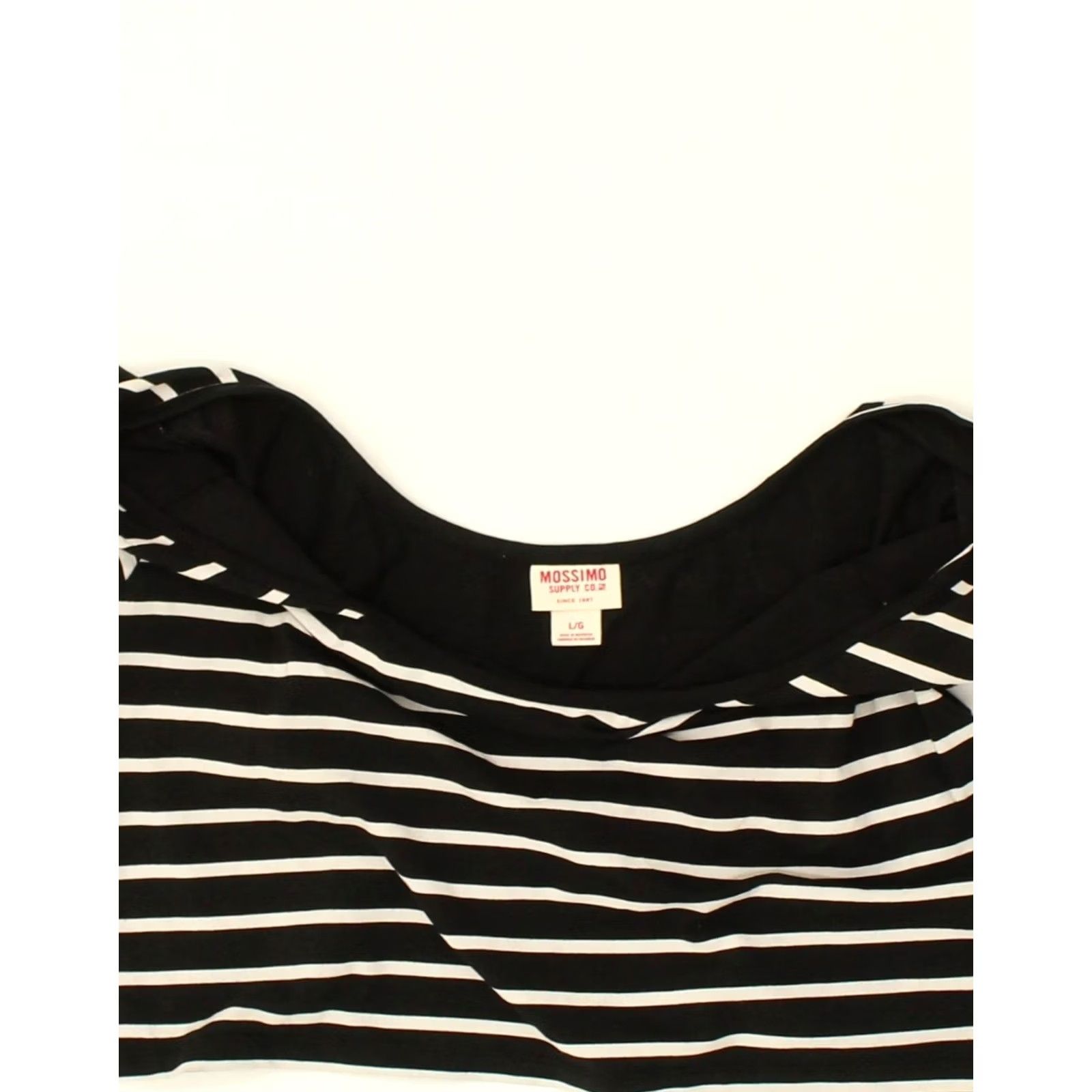 Mossimo MOSSIMO Womens Crop Top Large Black Striped Cotton UK 14 Size L / US 10 / IT 46 - 3 Thumbnail
