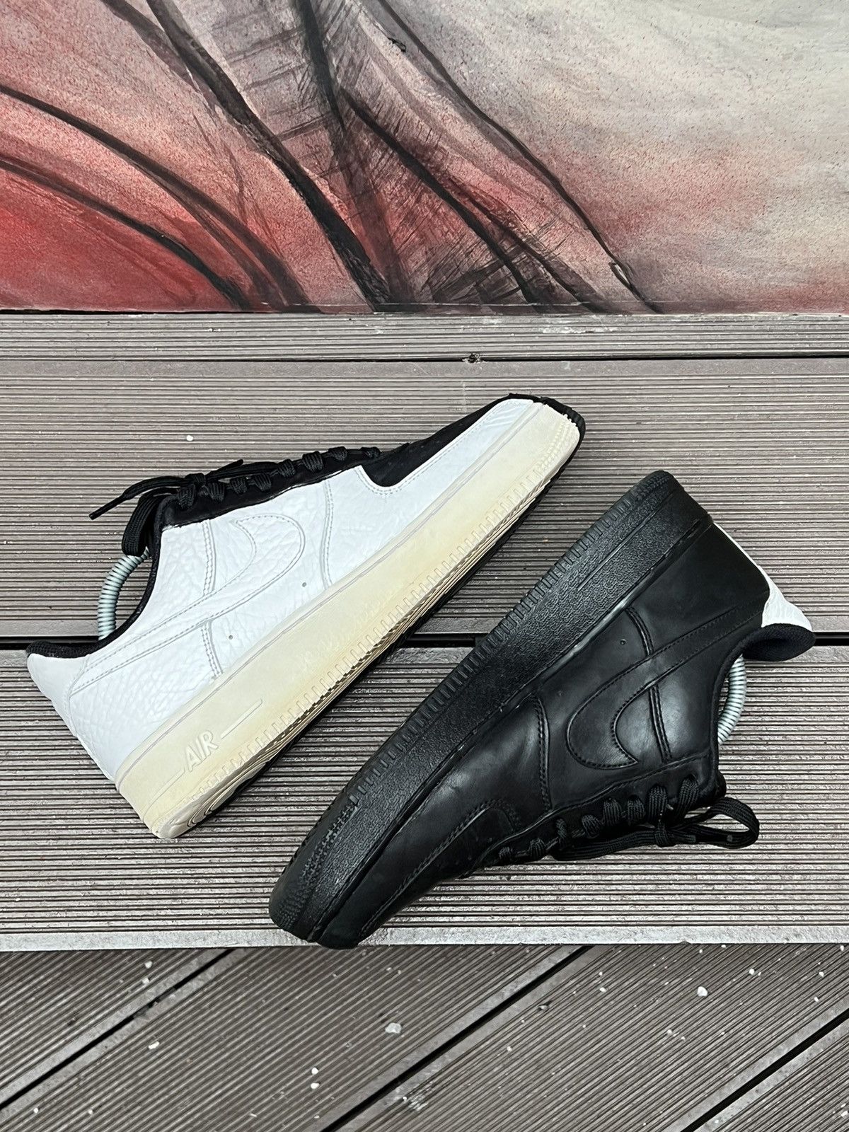 nike air force split black and white