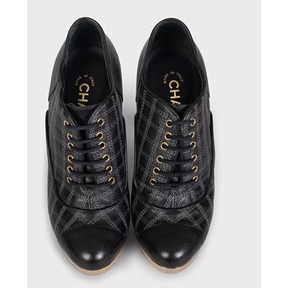 Chanel Chanel Black Leather Embroidery Ankle Boots Sz 37.5 Size US 6.5 / IT 36.5 - 2 Thumbnail