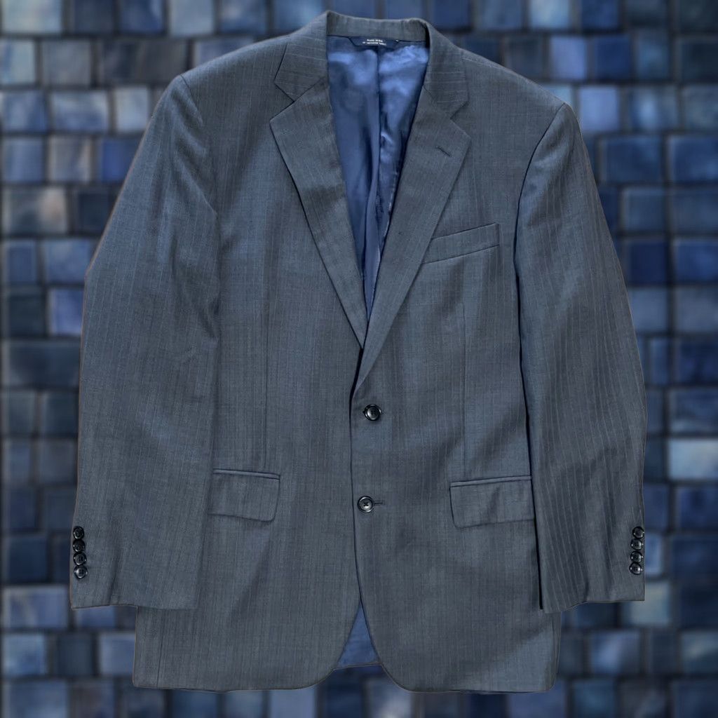 Brooks Brothers Brooks Brothers Madison 1818 Saxxon Gray Striped Wool Sport Jacket Coat Blazer Mens 40R Size 40R - 1 Thumbnail