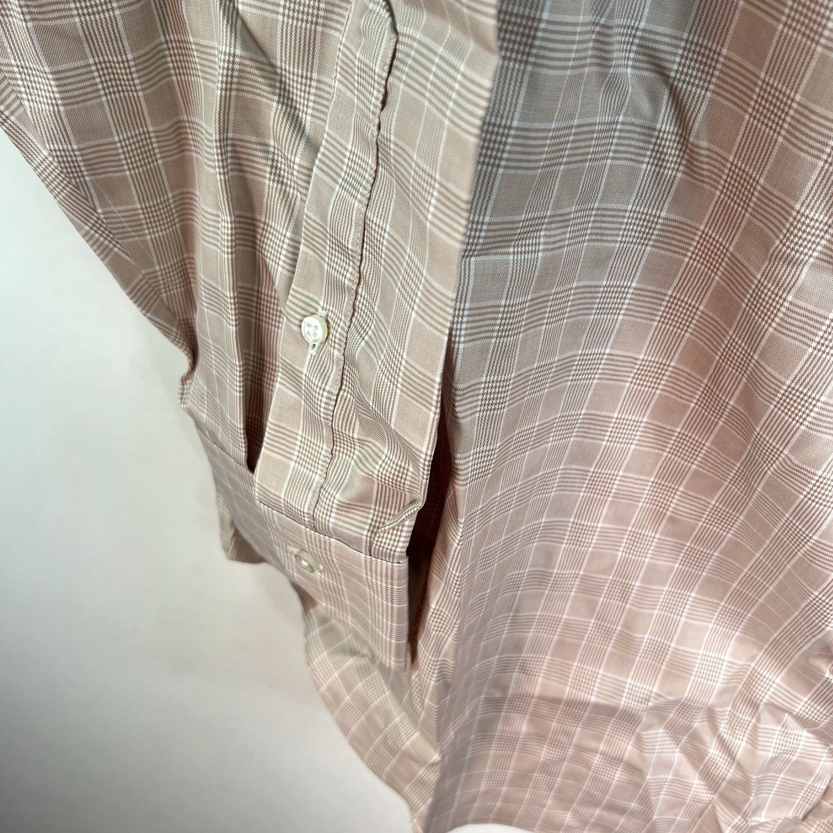 CLOT Cloth Check Button-Up Shirt Mens 21/38 4XL Beige Dress Shirt Wide Spread Collar Button-Down Casual XX Size US XXL / EU 58 / 5 - 4 Thumbnail