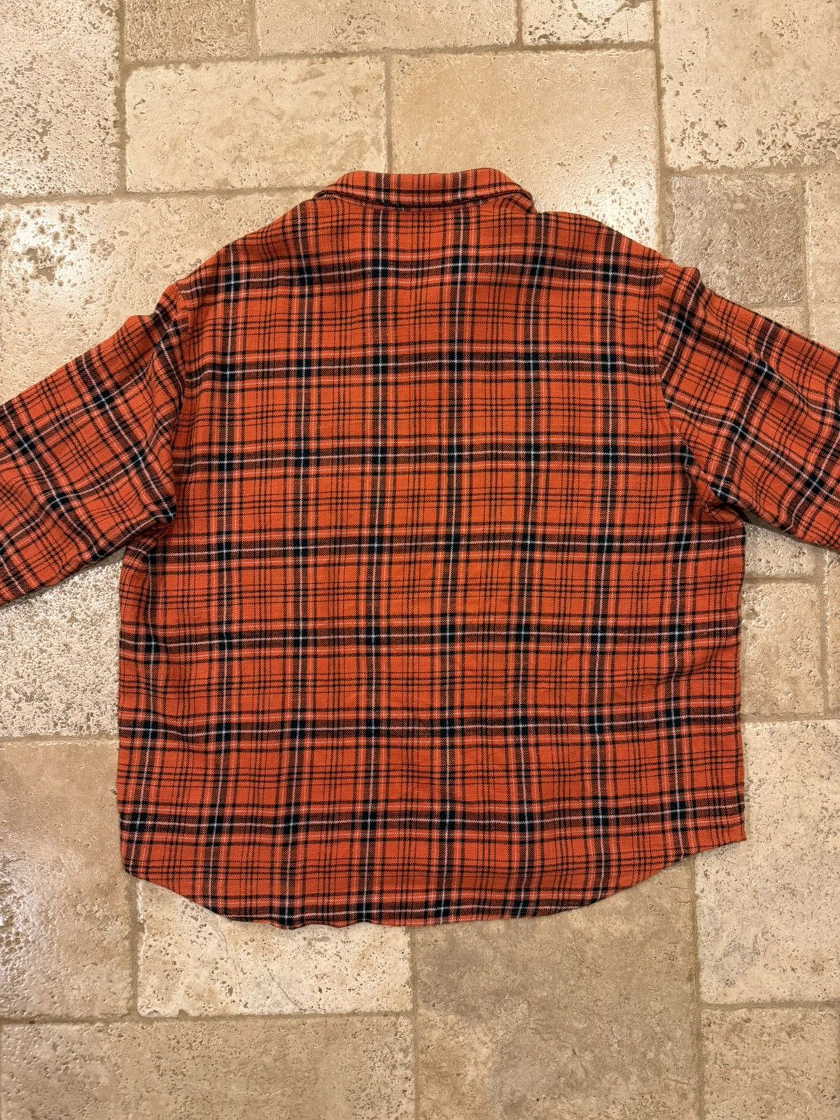 Celine Celine Hedi Slimane FW23 Orange/Red Flannel Button Up Shirt Size US XL / EU 56 / 4 - 10 Thumbnail